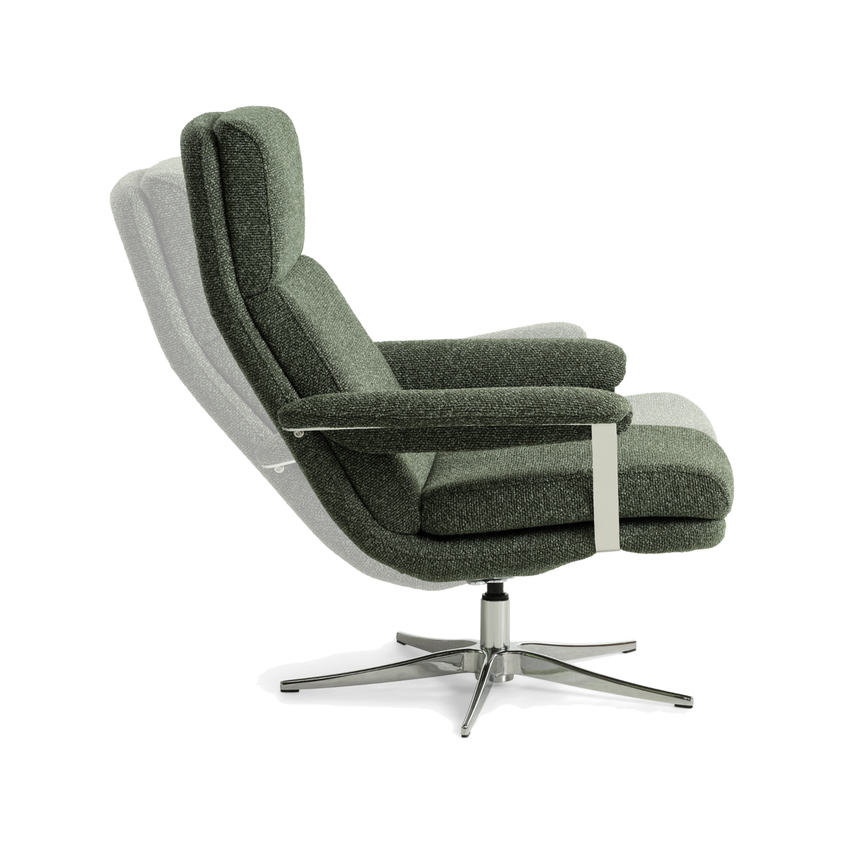 Lexpo Connor lænestol i winter moss green med chromeben