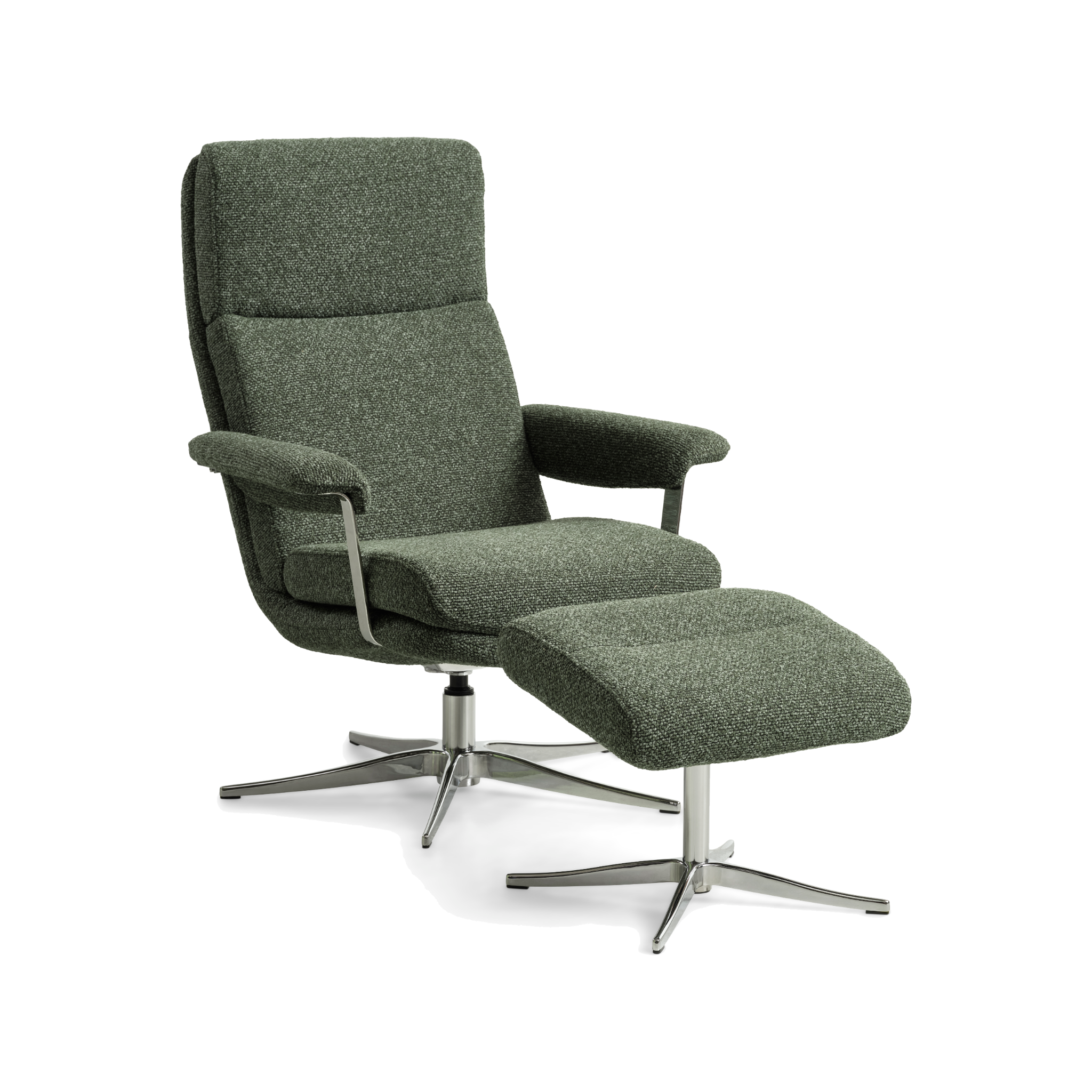 Lexpo Connor lænestol i winter moss green med chromeben