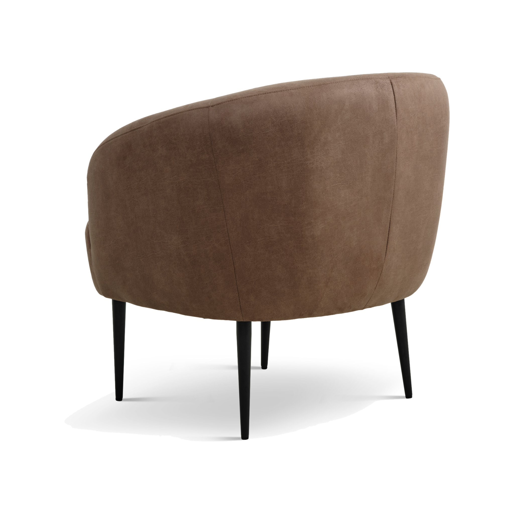 Lexpo Conrad loungestol i Almond microfiberlæder med sort metalstel