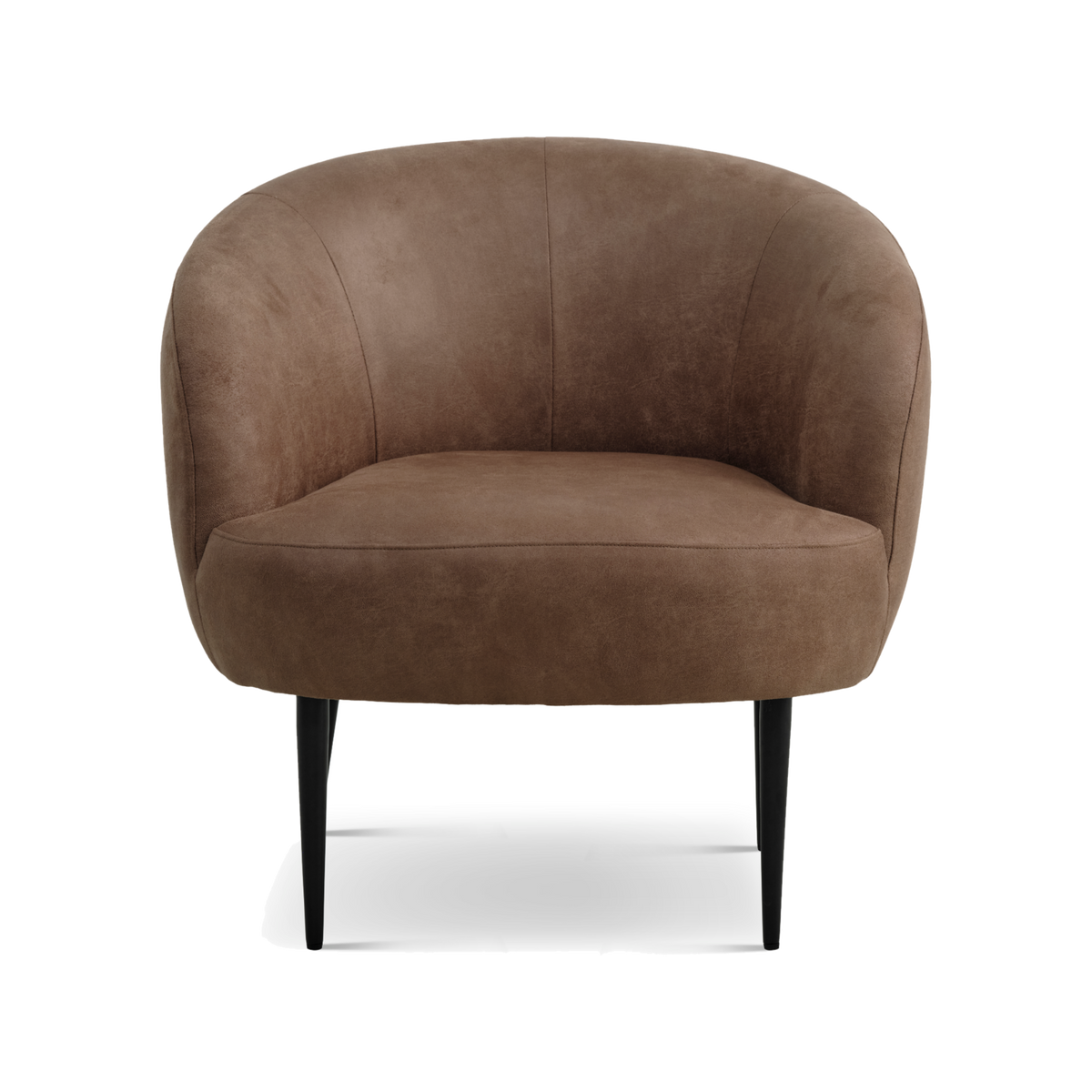 Lexpo Conrad loungestol i Almond microfiberlæder med sort metalstel