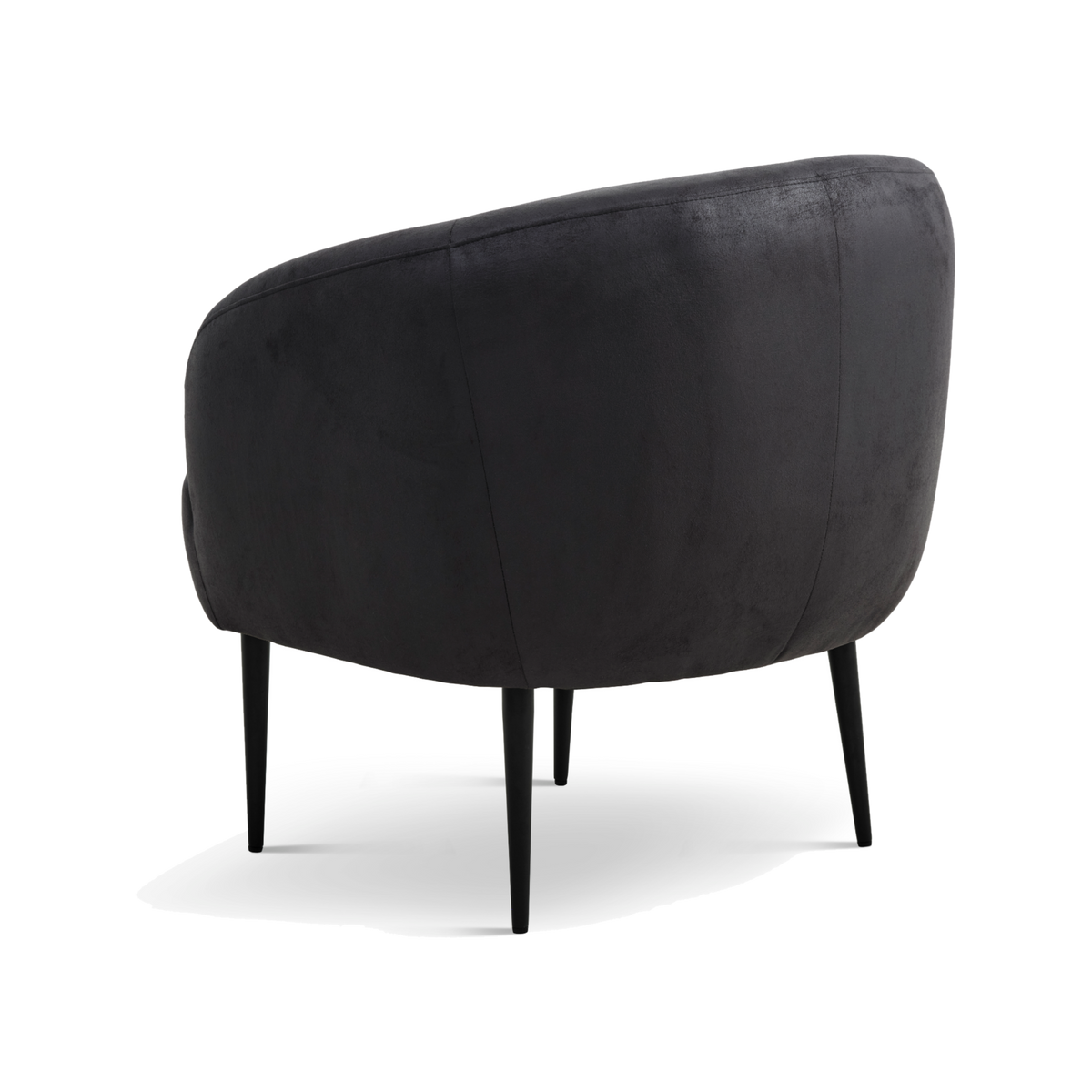Lexpo Conrad loungestol i Black microfiberlæder med sort metalstel