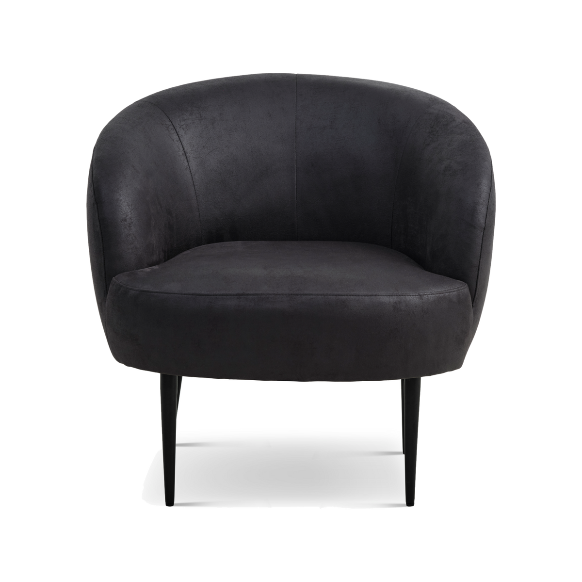Lexpo Conrad loungestol i Black microfiberlæder med sort metalstel