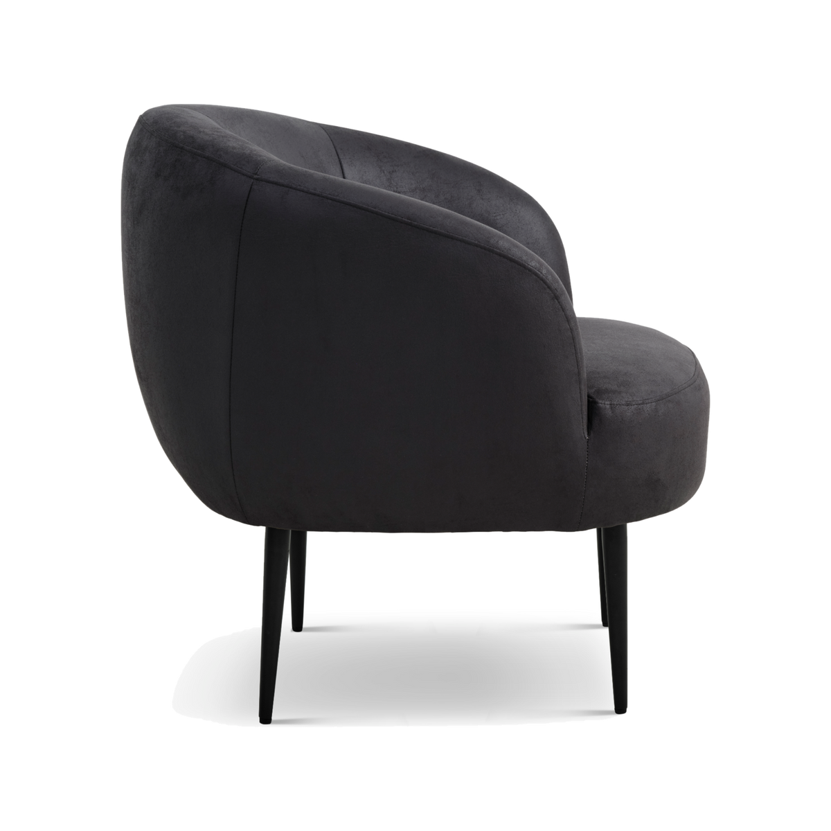 Lexpo Conrad loungestol i Black microfiberlæder med sort metalstel