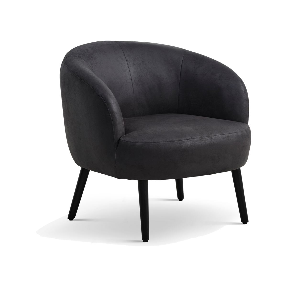 Lexpo Conrad loungestol i Black microfiberlæder med sort træstel