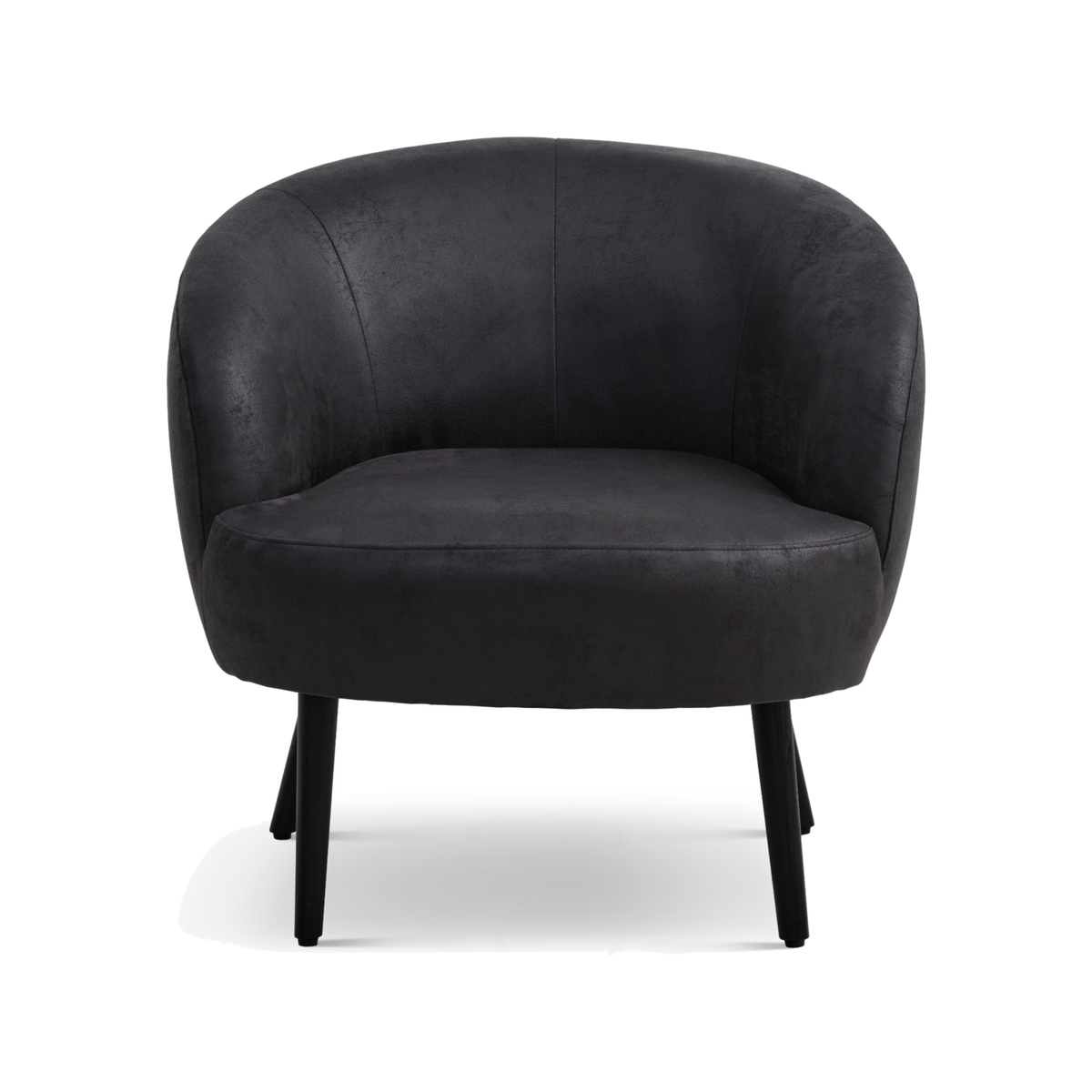 Lexpo Conrad loungestol i Black microfiberlæder med sort træstel