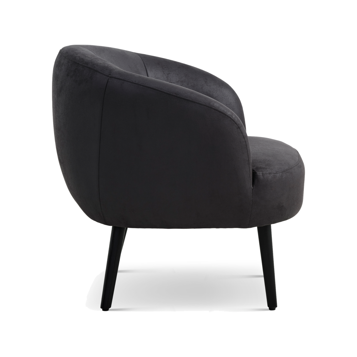 Lexpo Conrad loungestol i Black microfiberlæder med sort træstel