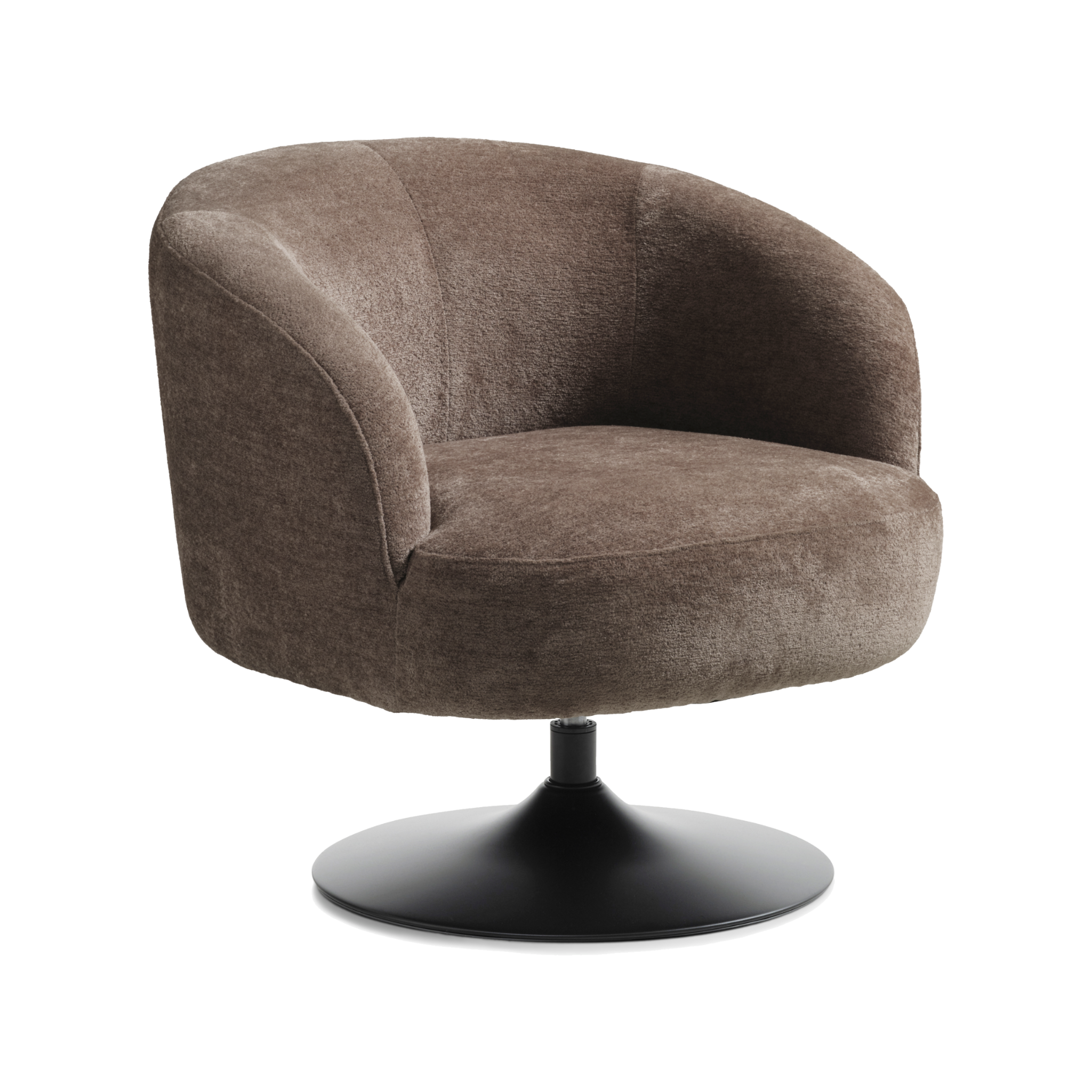 Lexpo Conrad loungestol med drejefod i Beige stof med sort metalfod