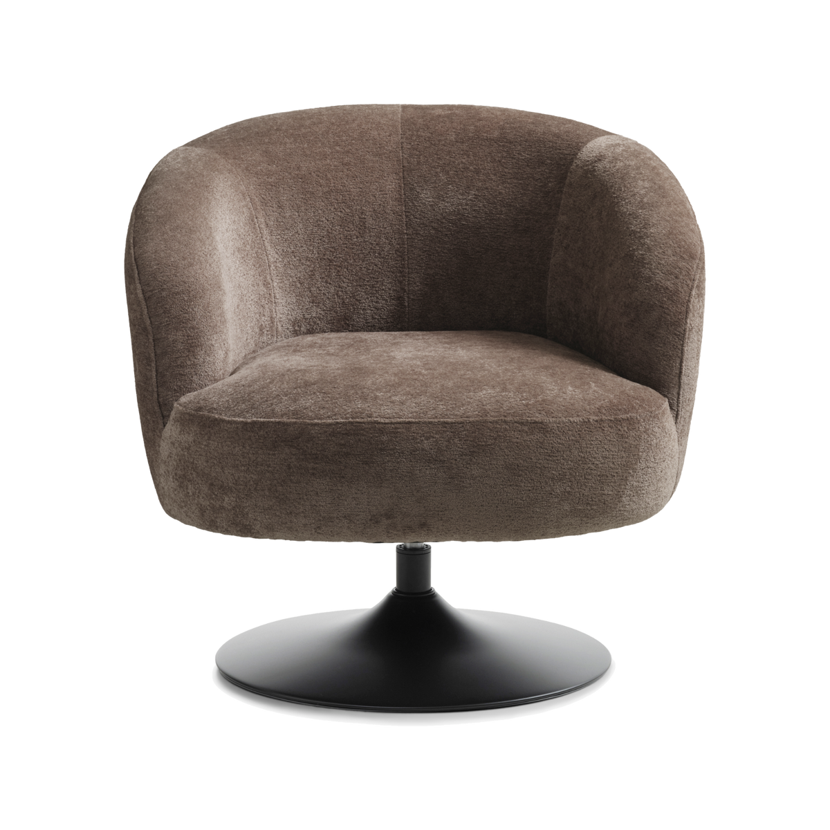 Lexpo Conrad loungestol med drejefod i Beige stof med sort metalfod