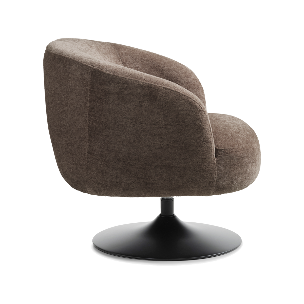 Lexpo Conrad loungestol med drejefod i Beige stof med sort metalfod