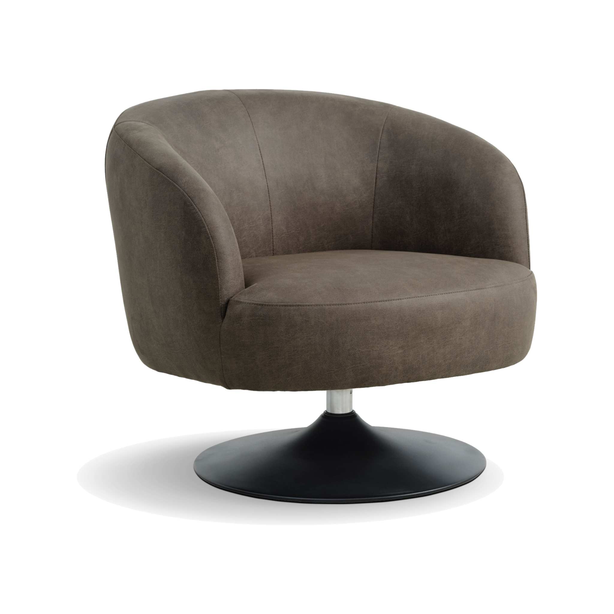 Lexpo Conrad loungestol med drejefod i Forest Green microfiberlæder med sort metalfod