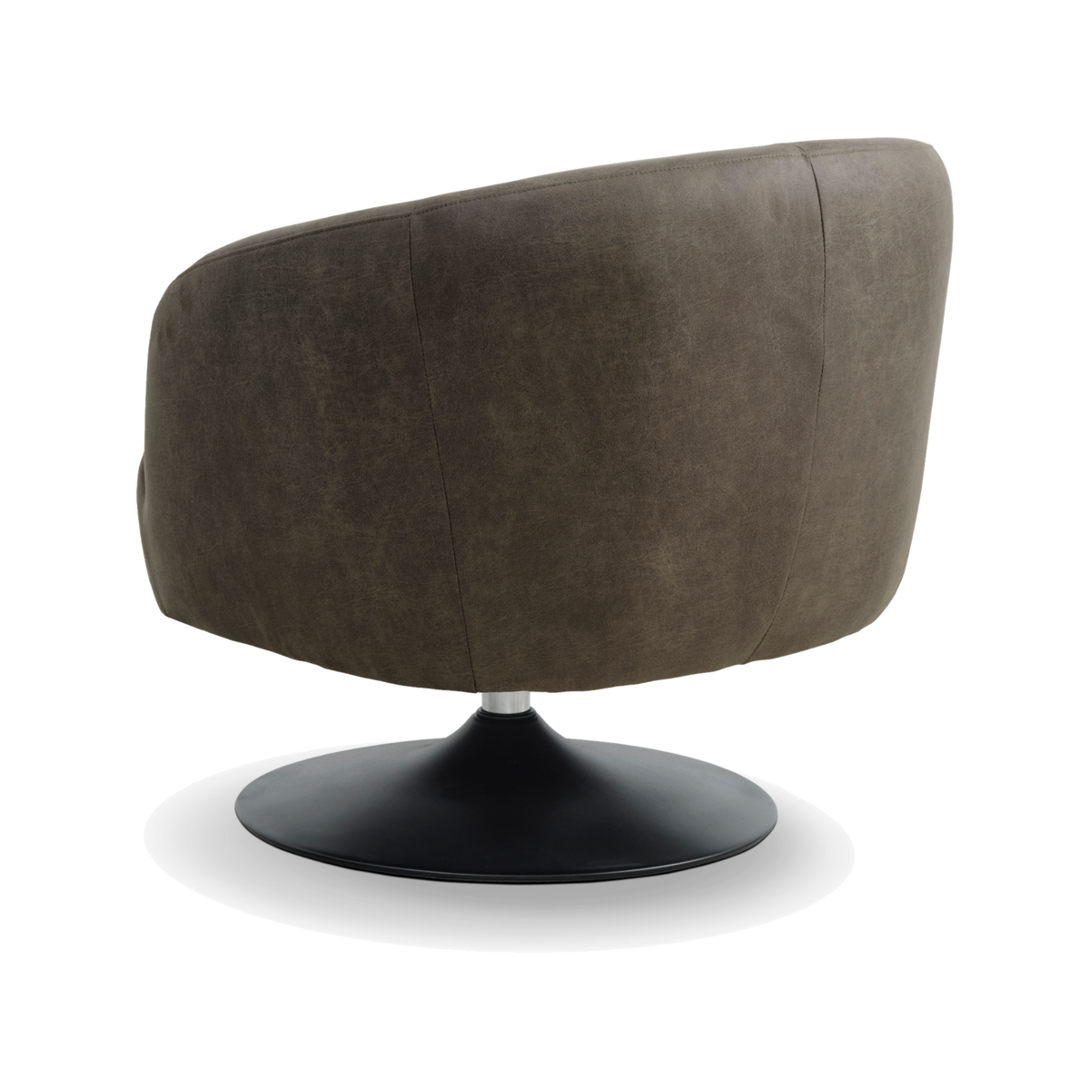 Lexpo Conrad loungestol med drejefod i Forest Green microfiberlæder med sort metalfod