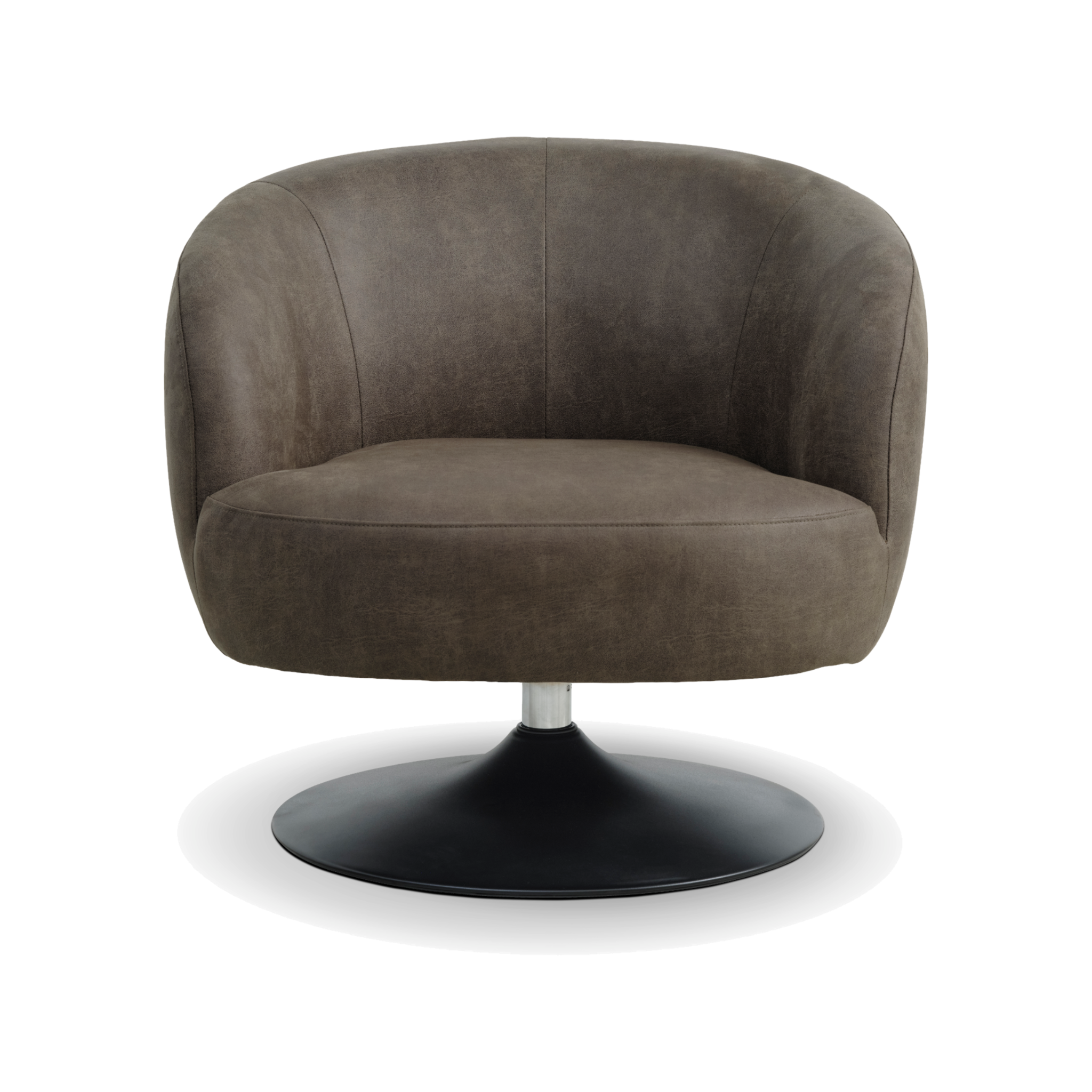 Lexpo Conrad loungestol med drejefod i Forest Green microfiberlæder med sort metalfod