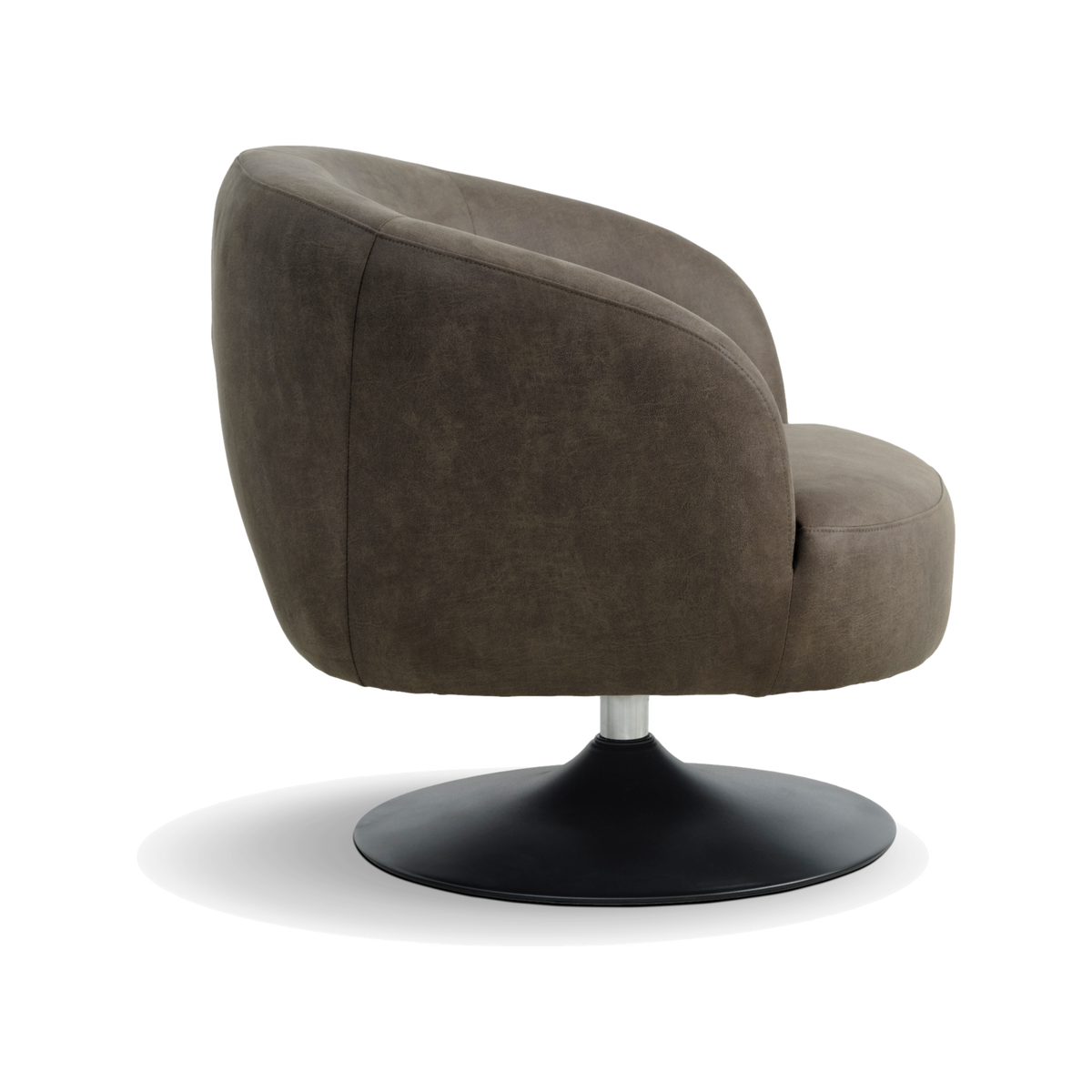 Lexpo Conrad loungestol med drejefod i Forest Green microfiberlæder med sort metalfod