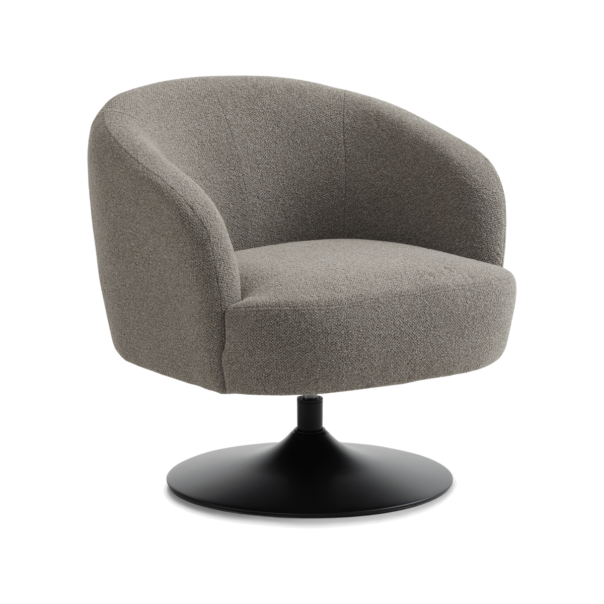Lexpo Conrad loungestol med drejefod i Mushroom stof med sort metalfod