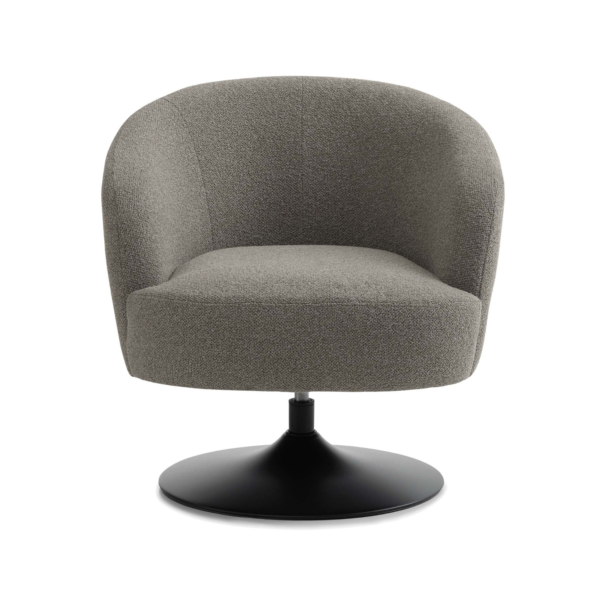 Lexpo Conrad loungestol med drejefod i Mushroom stof med sort metalfod