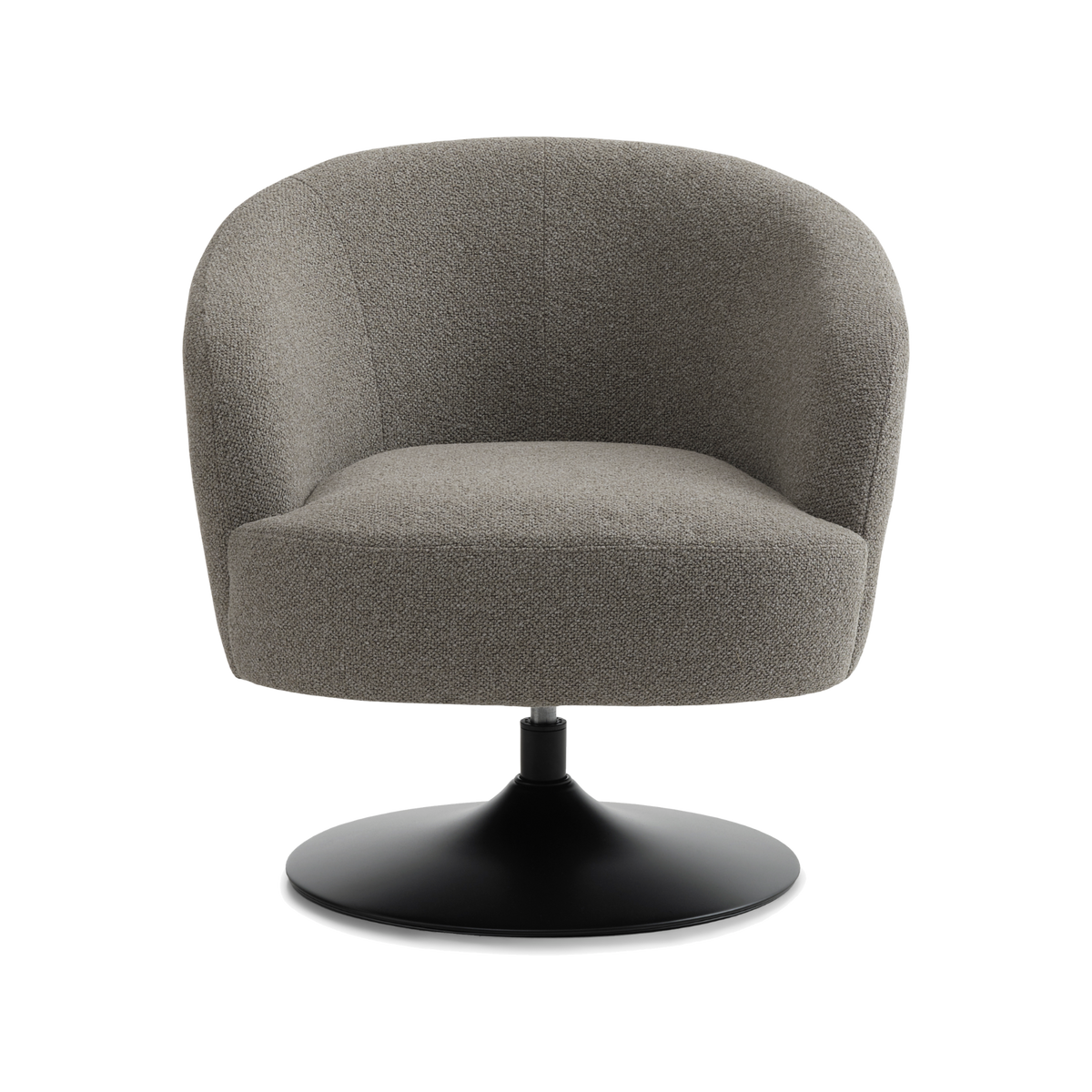 Lexpo Conrad loungestol med drejefod i Mushroom stof med sort metalfod