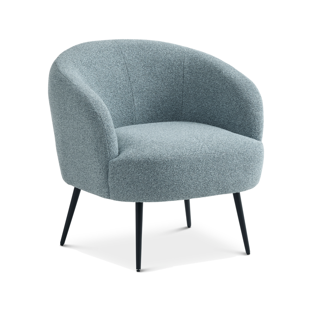 Lexpo Conrad loungestol i Egg Blue stof med sort metalstel