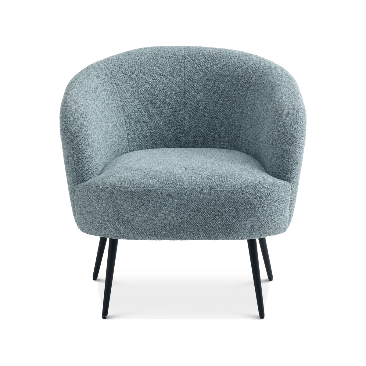 Lexpo Conrad loungestol i Egg Blue stof med sort metalstel