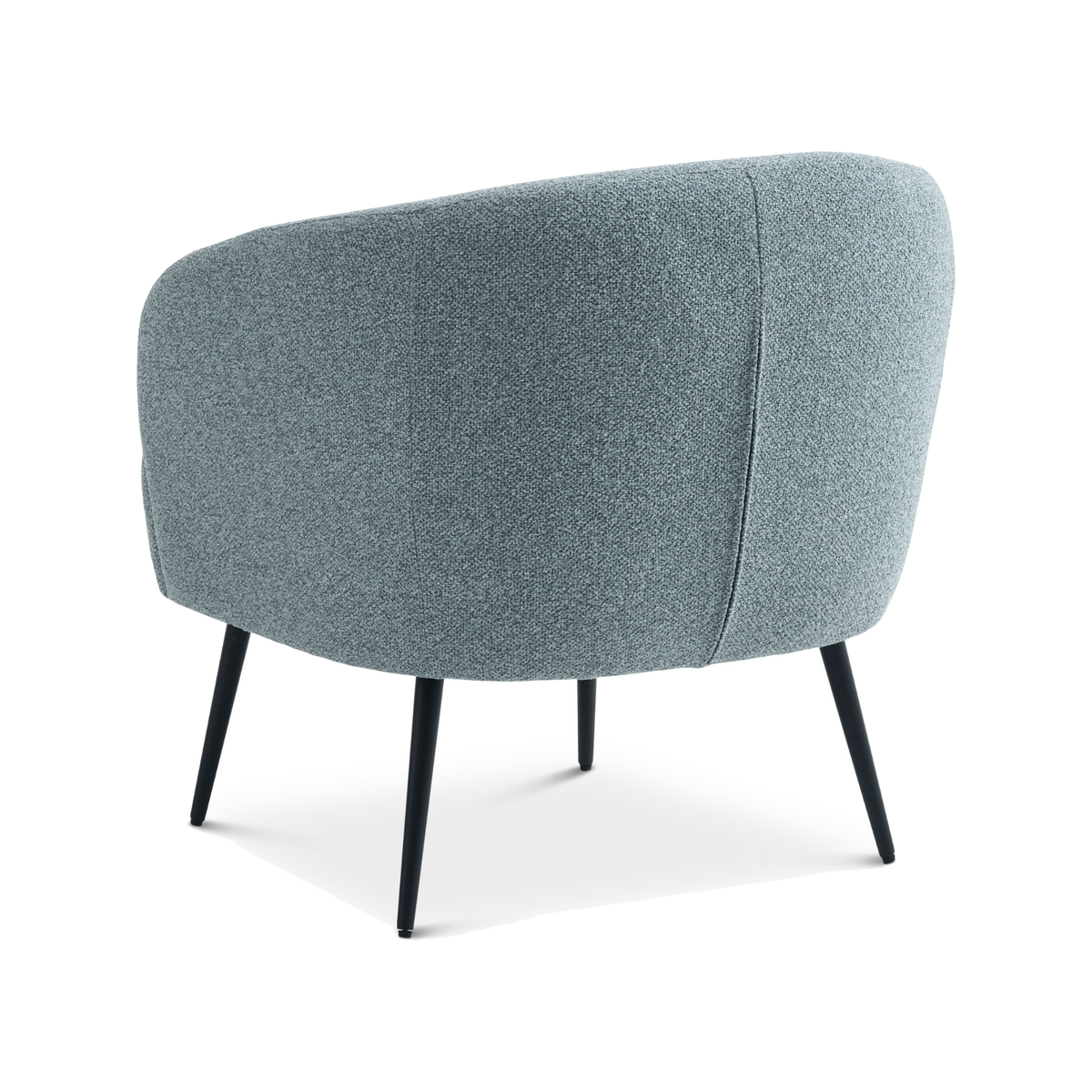 Lexpo Conrad loungestol i Egg Blue stof med sort metalstel