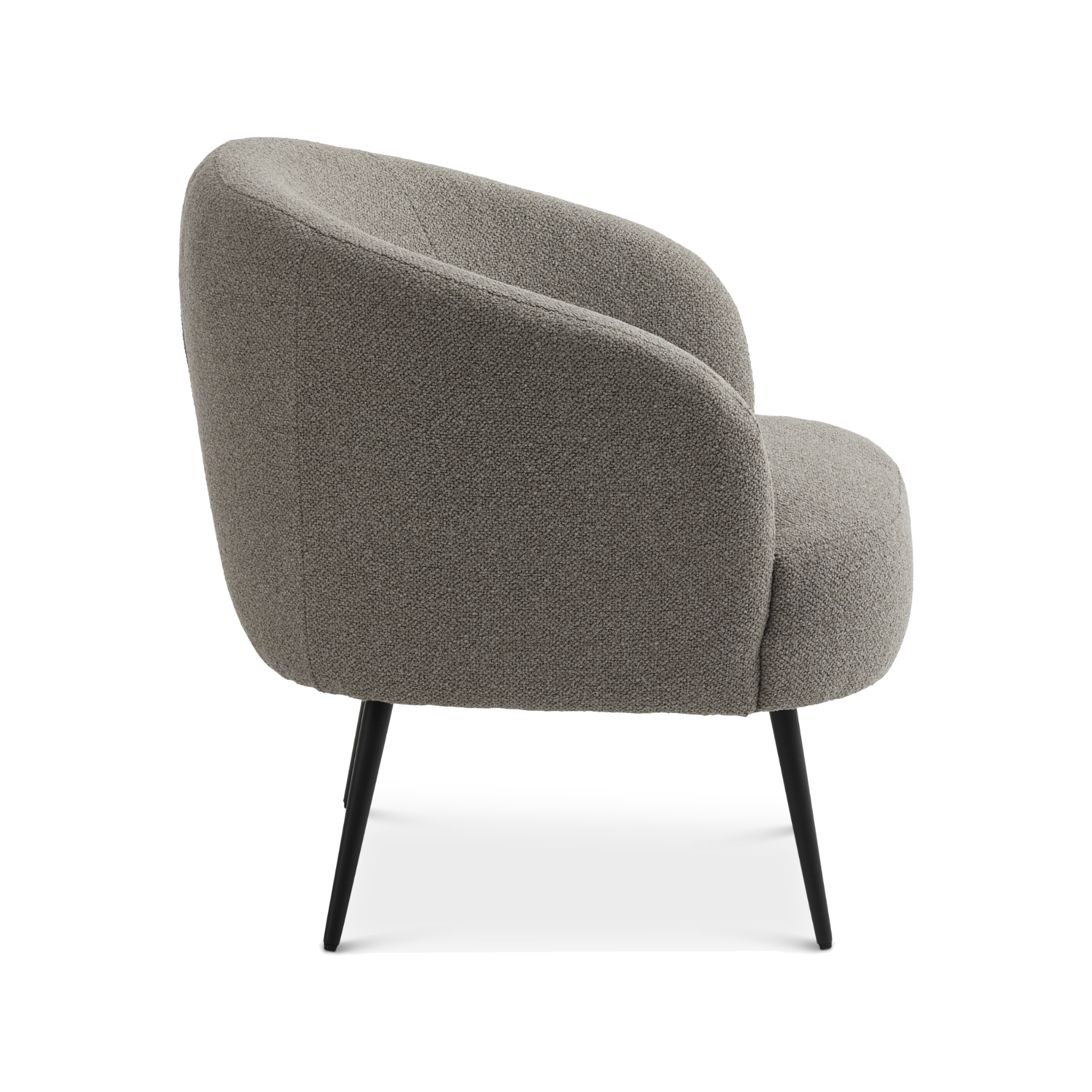 Lexpo Conrad loungestol i Mushroom stof med sort metalstel