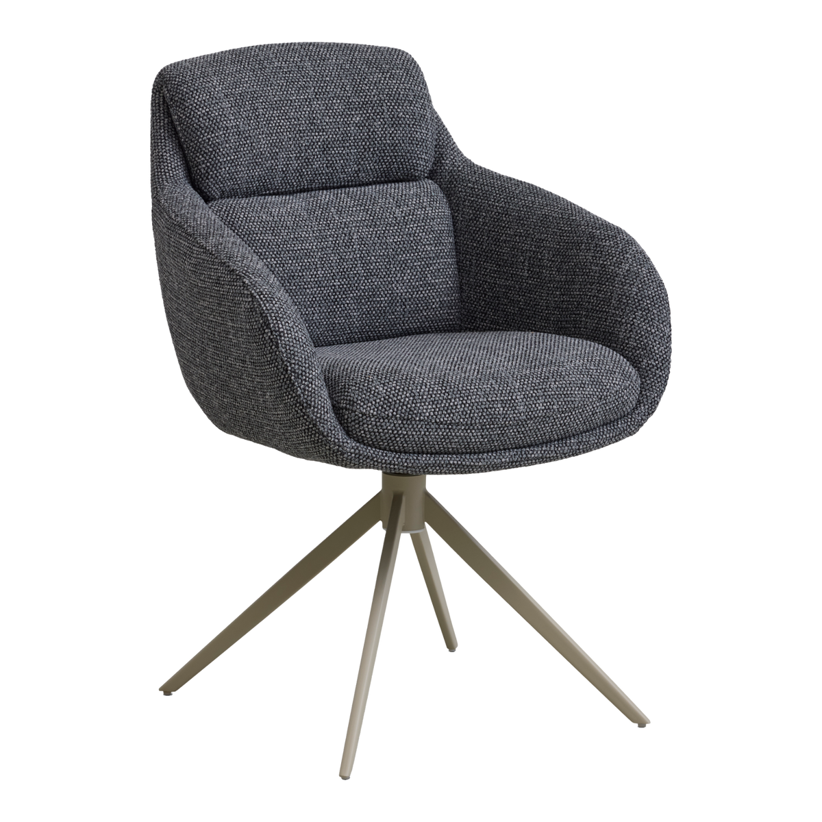 Lexpo Grace spisebordsstol i Coco stof Anthracite med beige drejefod