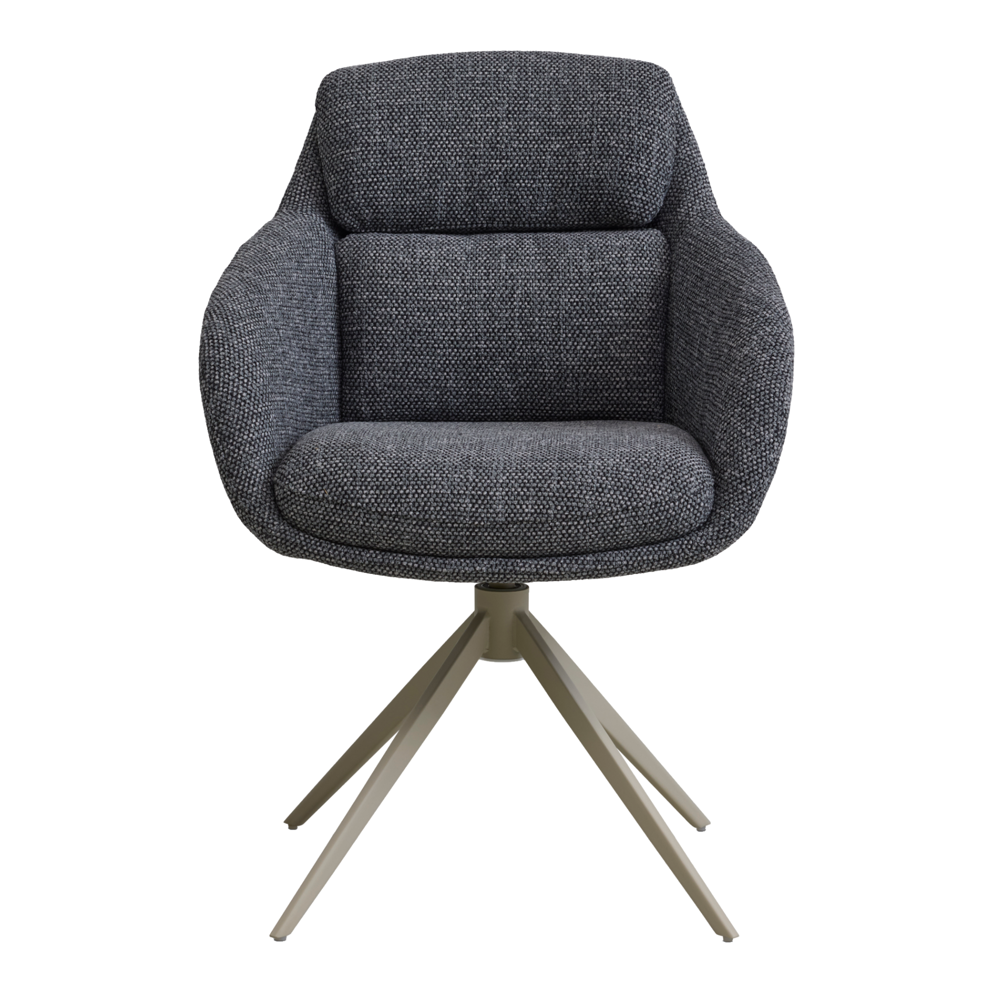 Lexpo Grace spisebordsstol i Coco stof Anthracite med beige drejefod