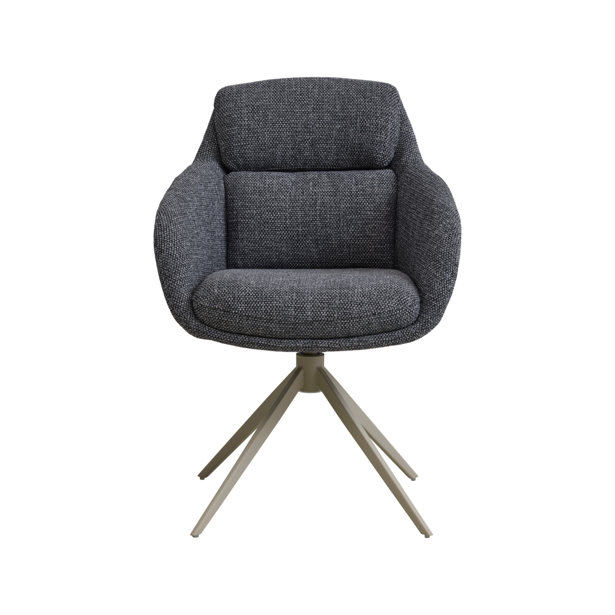 Lexpo Grace spisebordsstol i Coco stof Anthracite med beige drejefod