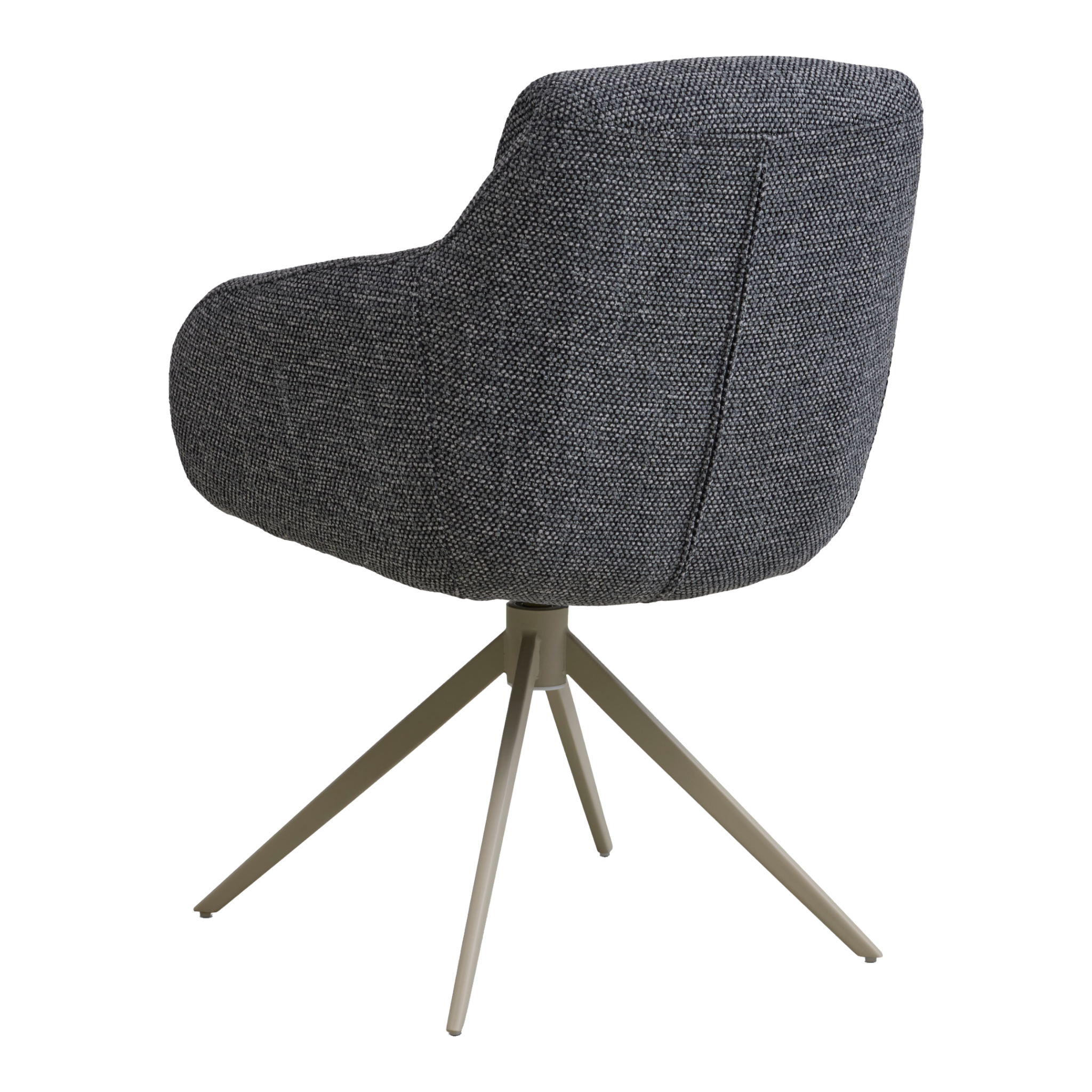 Lexpo Grace spisebordsstol i Coco stof Anthracite med beige drejefod
