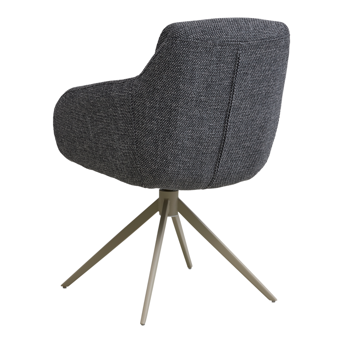 Lexpo Grace spisebordsstol i Coco stof Anthracite med beige drejefod
