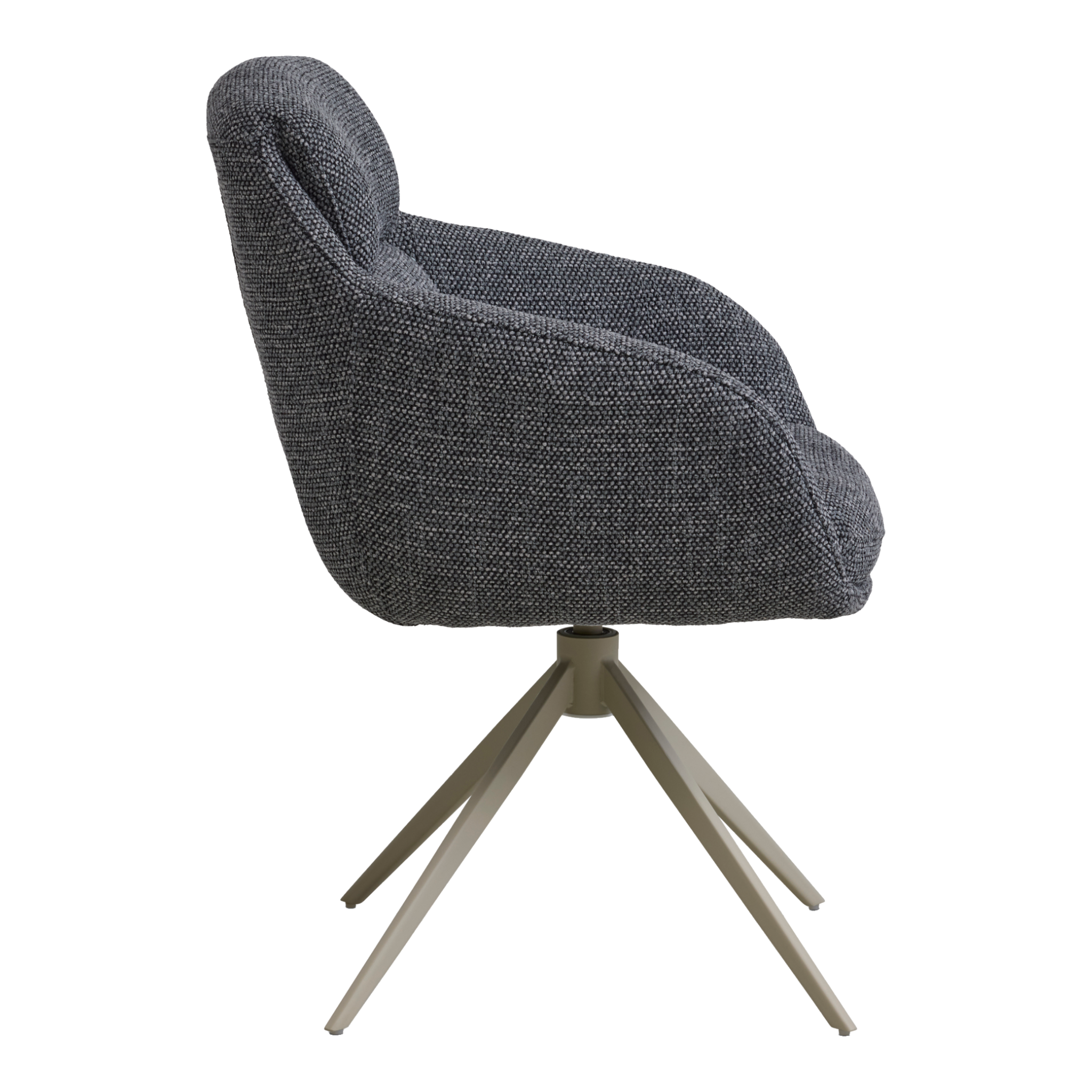 Lexpo Grace spisebordsstol i Coco stof Anthracite med beige drejefod