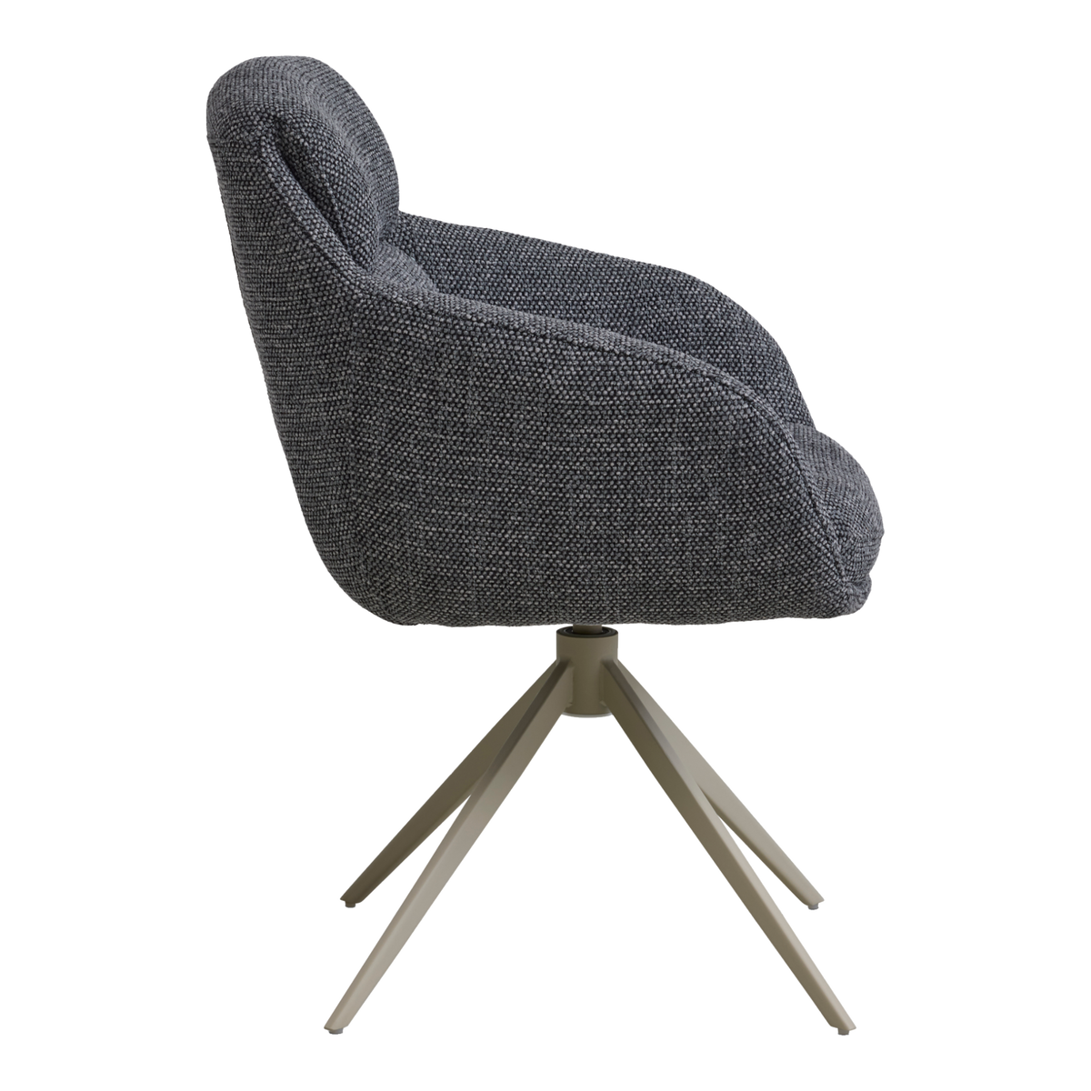 Lexpo Grace spisebordsstol i Coco stof Anthracite med beige drejefod