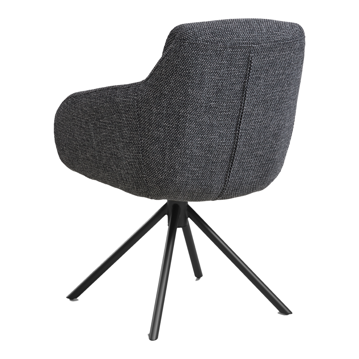 Lexpo Grace spisebordsstol i Coco stof Anthracite med sort drejefod