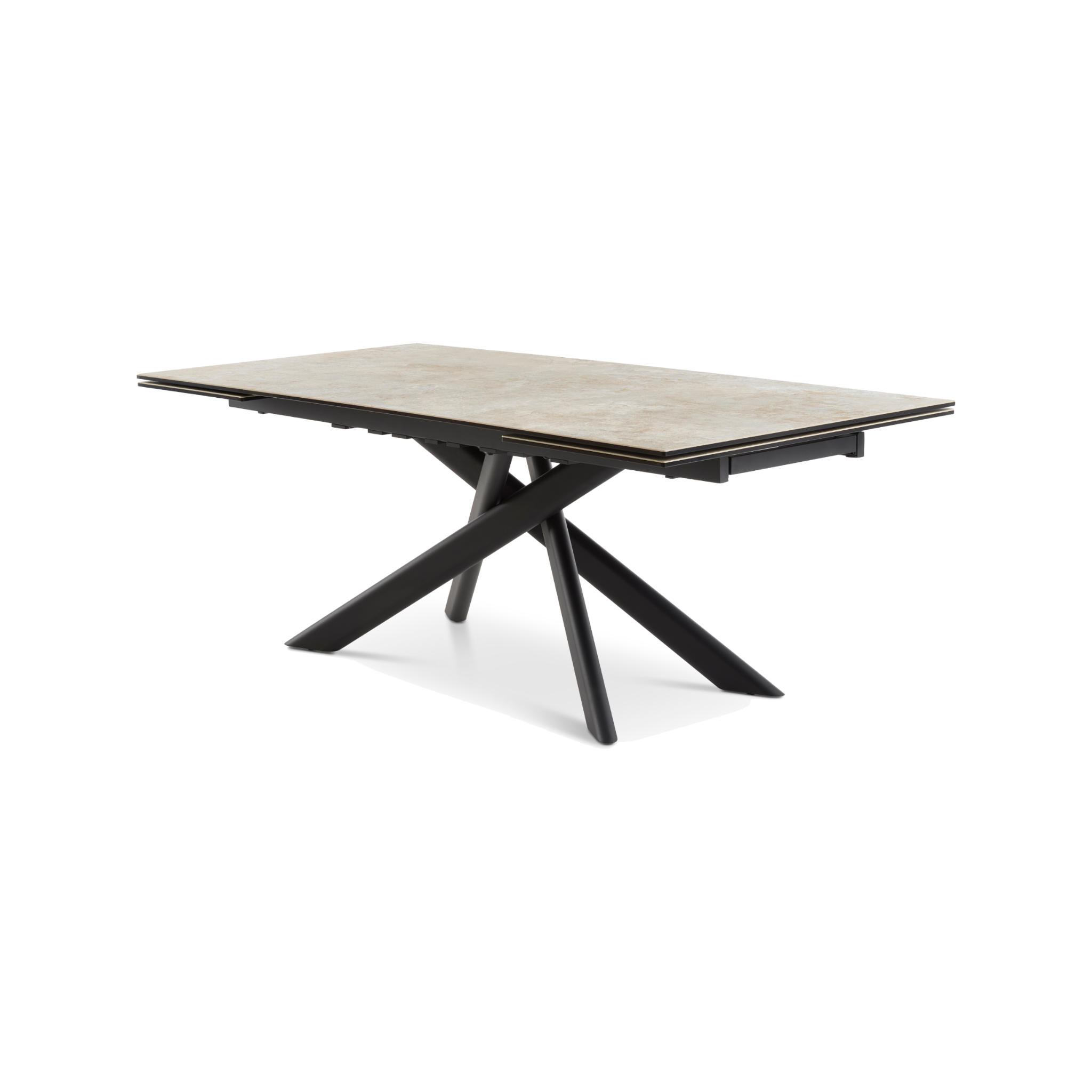 Lexpo Hudson spisebord i Taupe keramik med sort stel