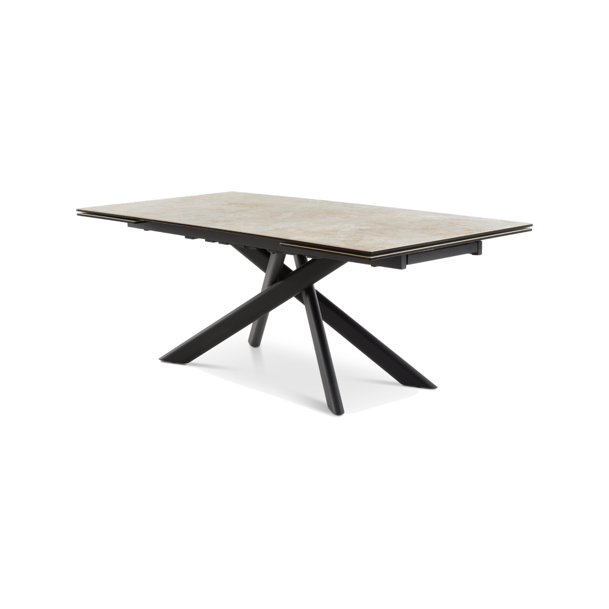 Lexpo Hudson spisebord i Taupe keramik med sort stel