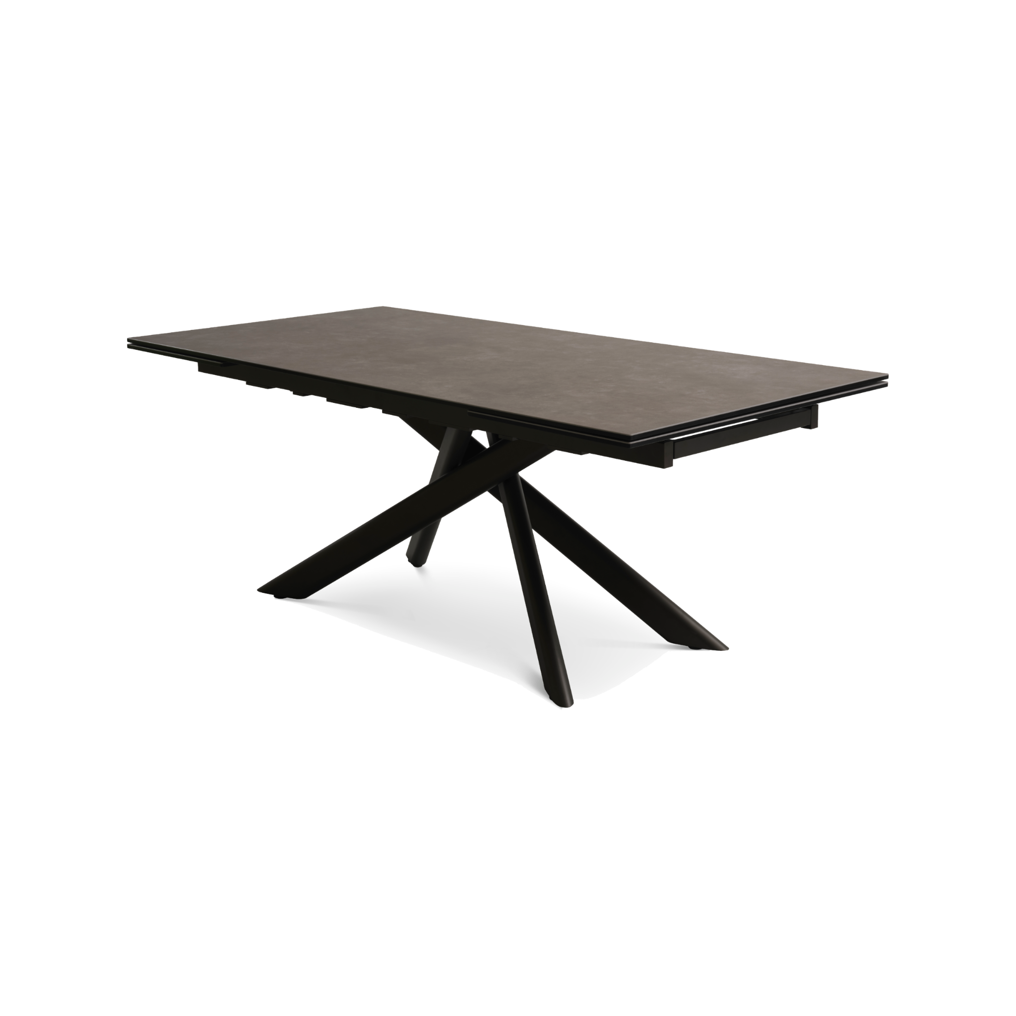 Lexpo Hudson spisebord i Warm Grey keramik med sort stel