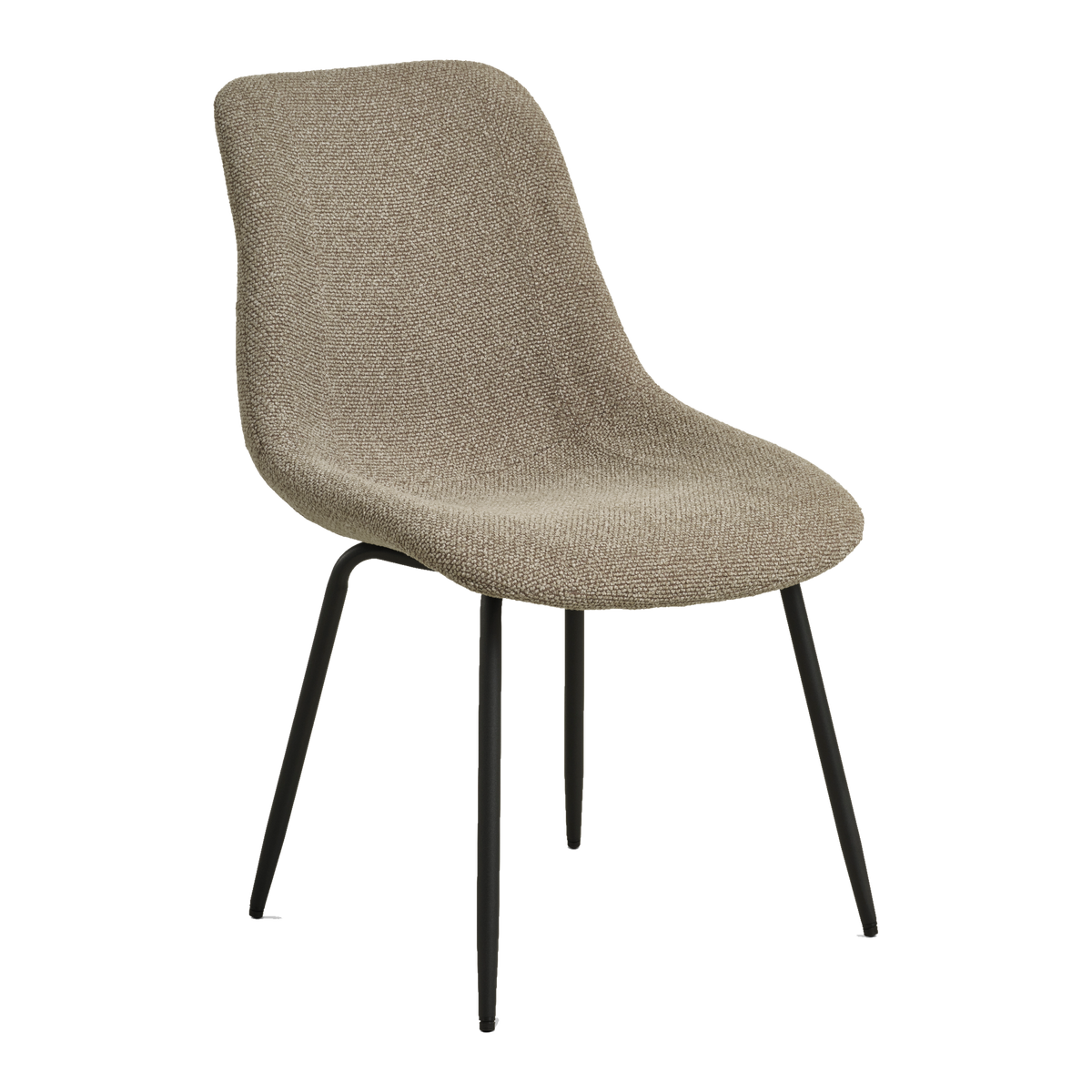 Lexpo Jade spisebordsstol i Lisa stof Beige med sort metalstel