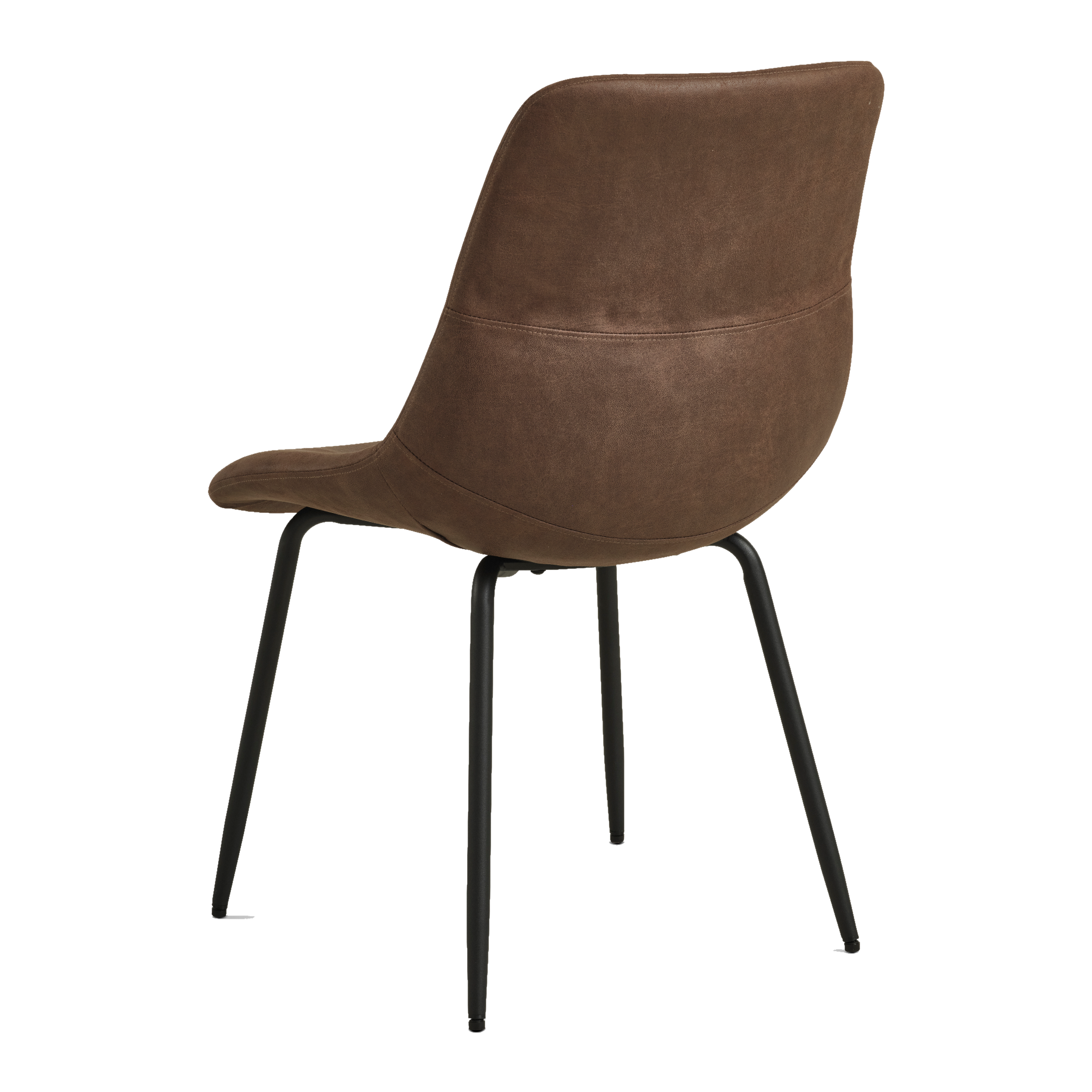 Lexpo Jade spisebordsstol i Bull microfiberlæder Brown med sort metalstel
