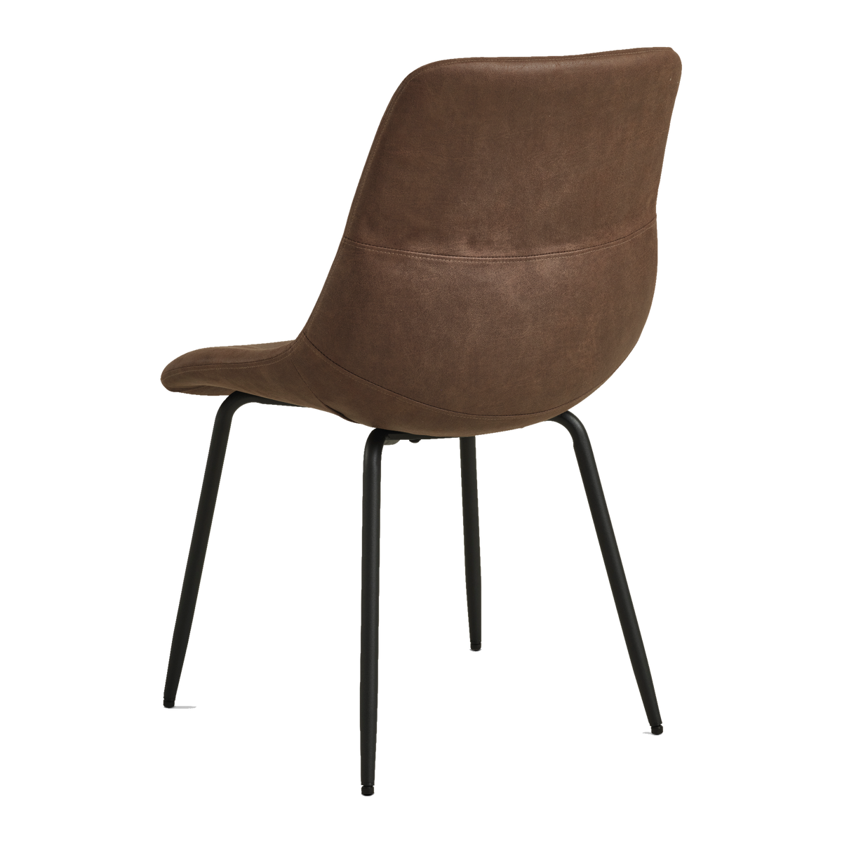 Lexpo Jade spisebordsstol i Bull microfiberlæder Brown med sort metalstel