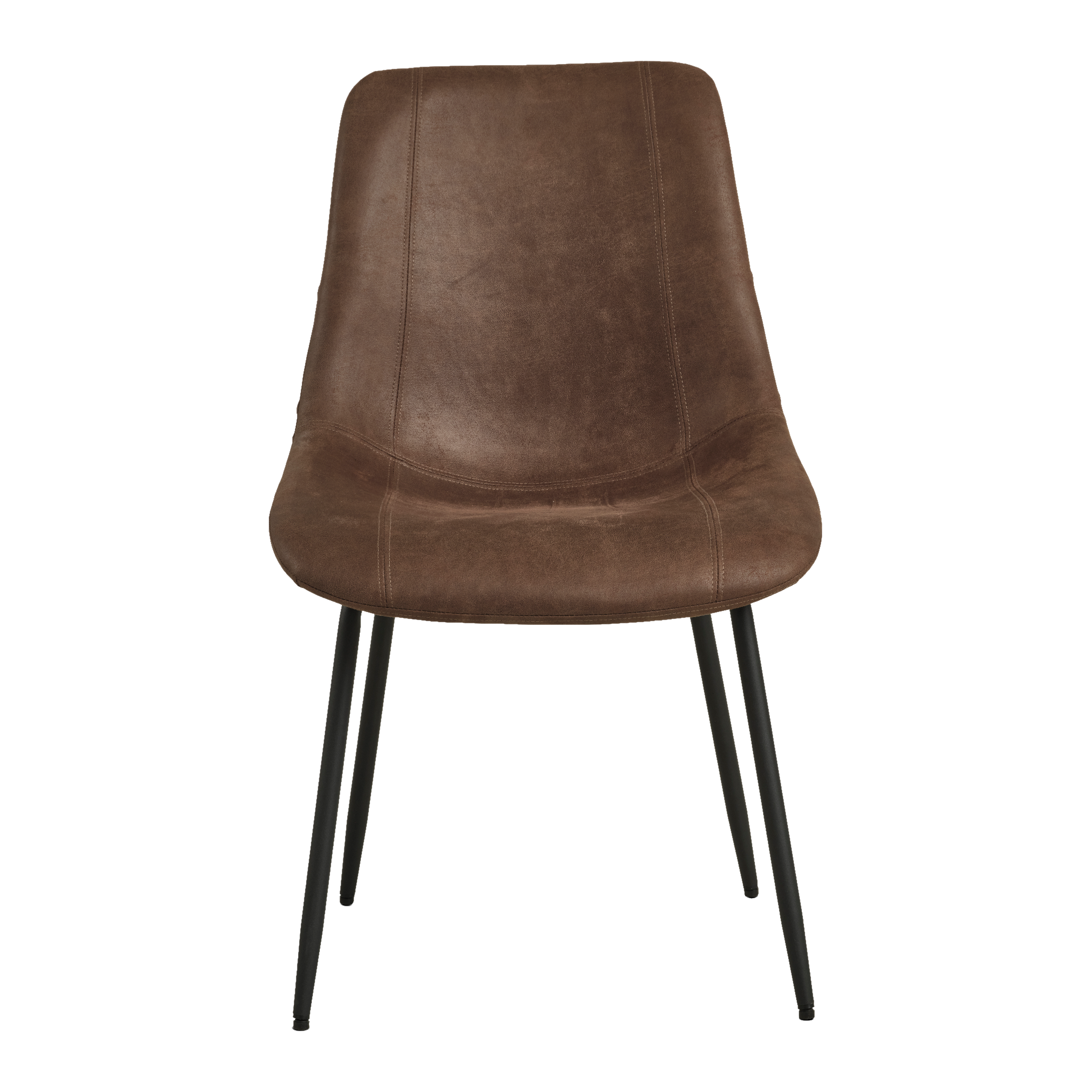 Lexpo Jade spisebordsstol i Bull microfiberlæder Brown med sort metalstel