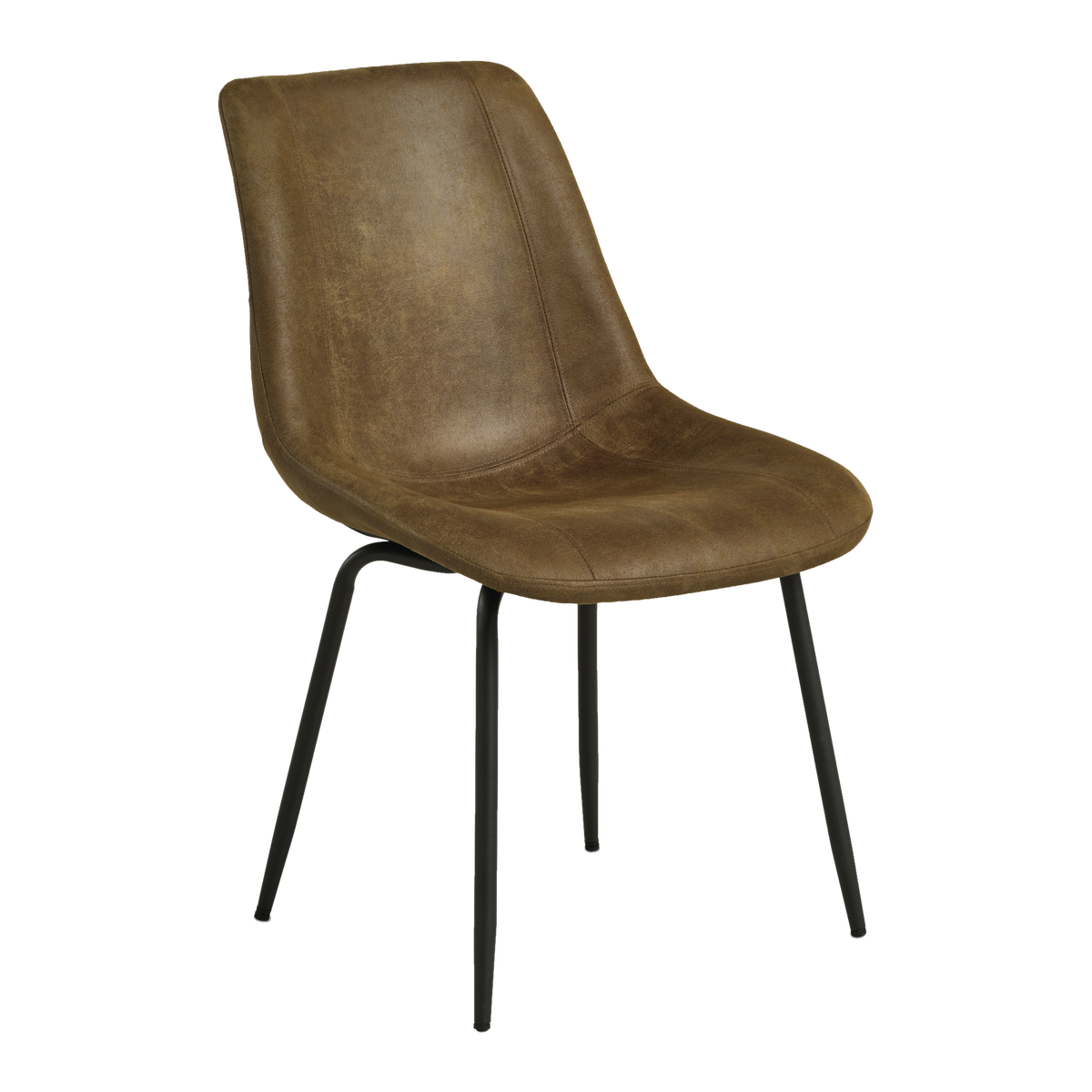 Lexpo Jade spisebordsstol i Bull microfiberlæder Moss Green med sort metalstel