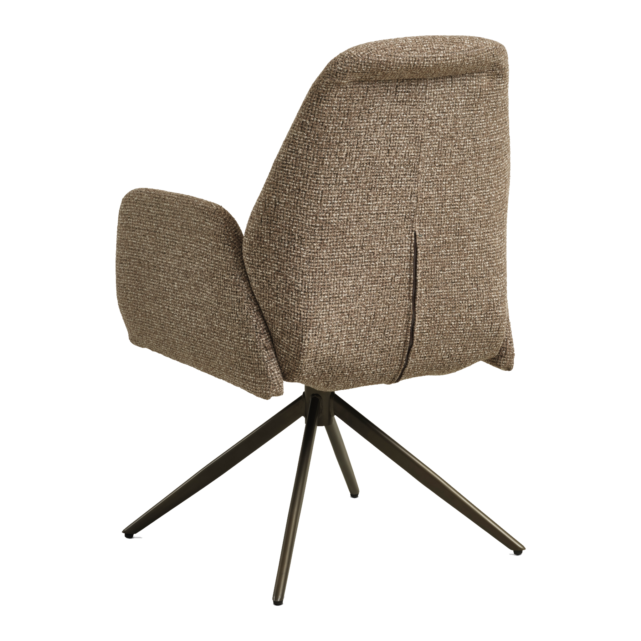 Lexpo Jasmine spisebordsstol i Verona stof Taupe med drejefod i anodic brown