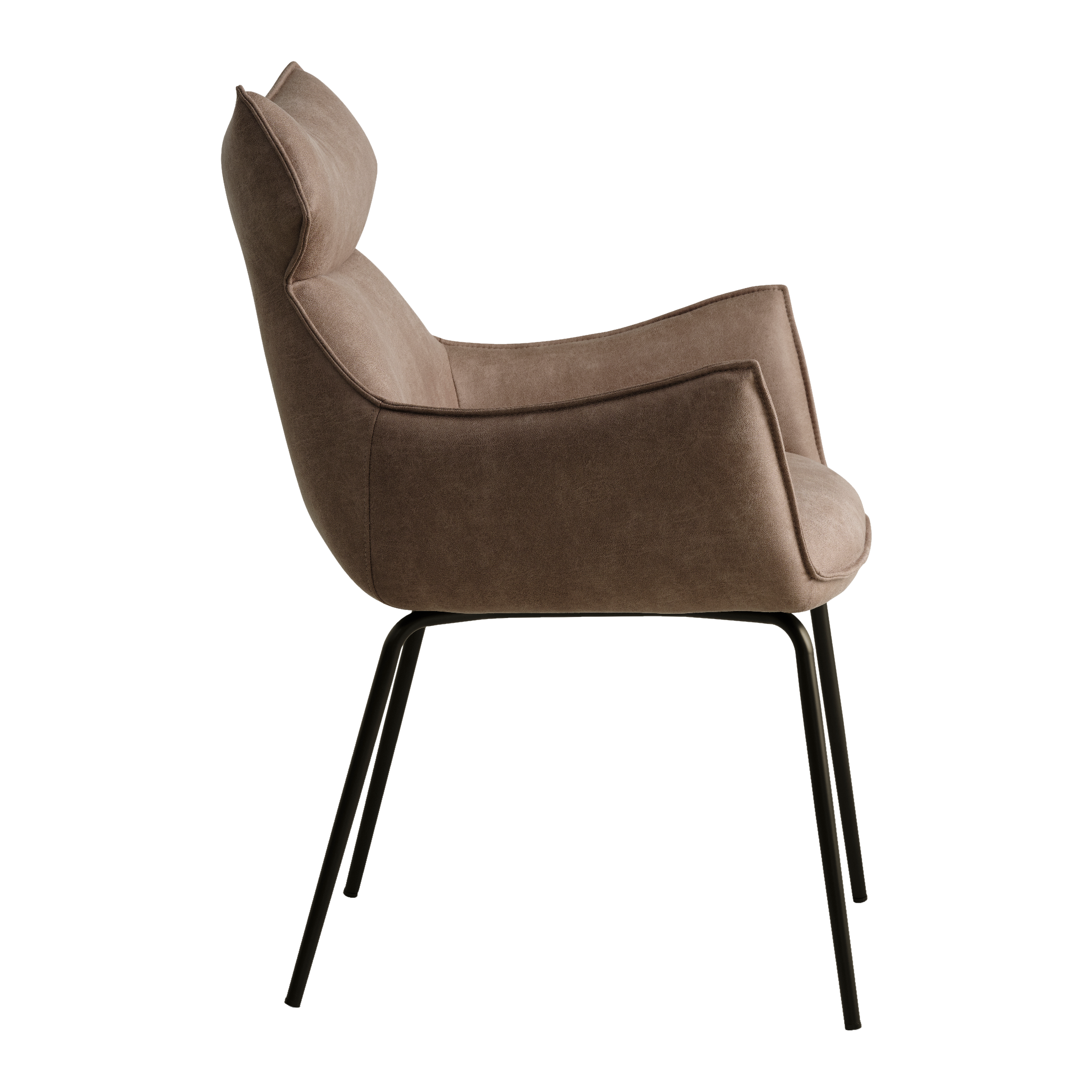 Lexpo Liva spisebordsstol i Bull microfiberlæder Liver med fast stel i anodic brown