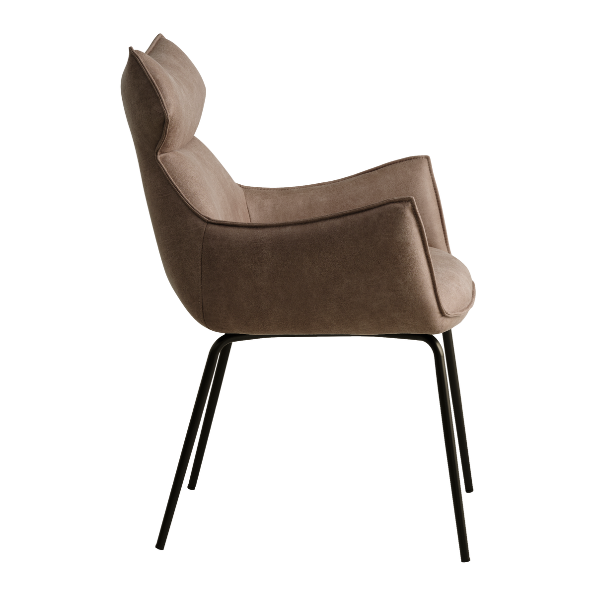 Lexpo Liva spisebordsstol i Bull microfiberlæder Liver med fast stel i anodic brown