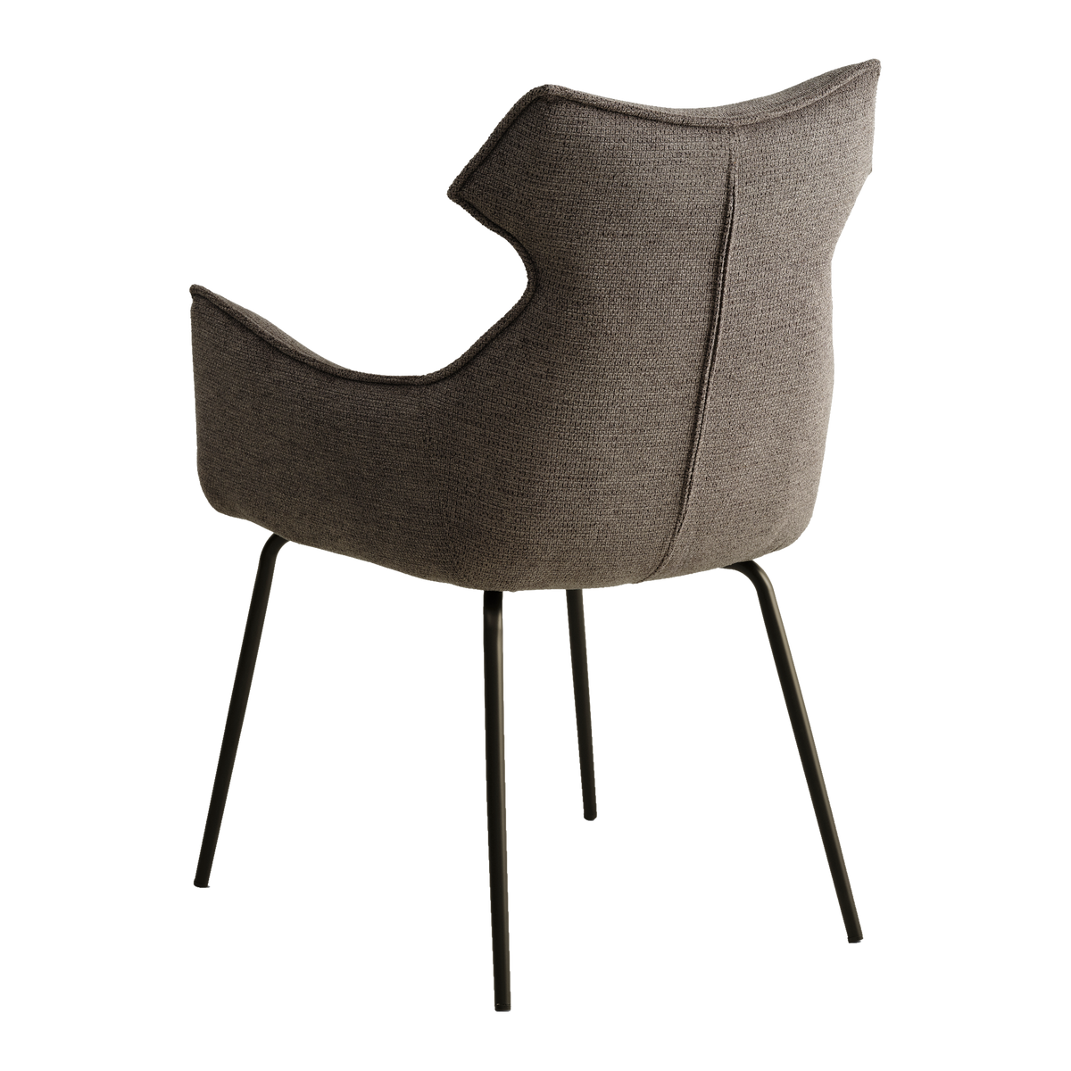 Lexpo Liva spisebordsstol i Mito stof Brown med fast stel i anodic brown