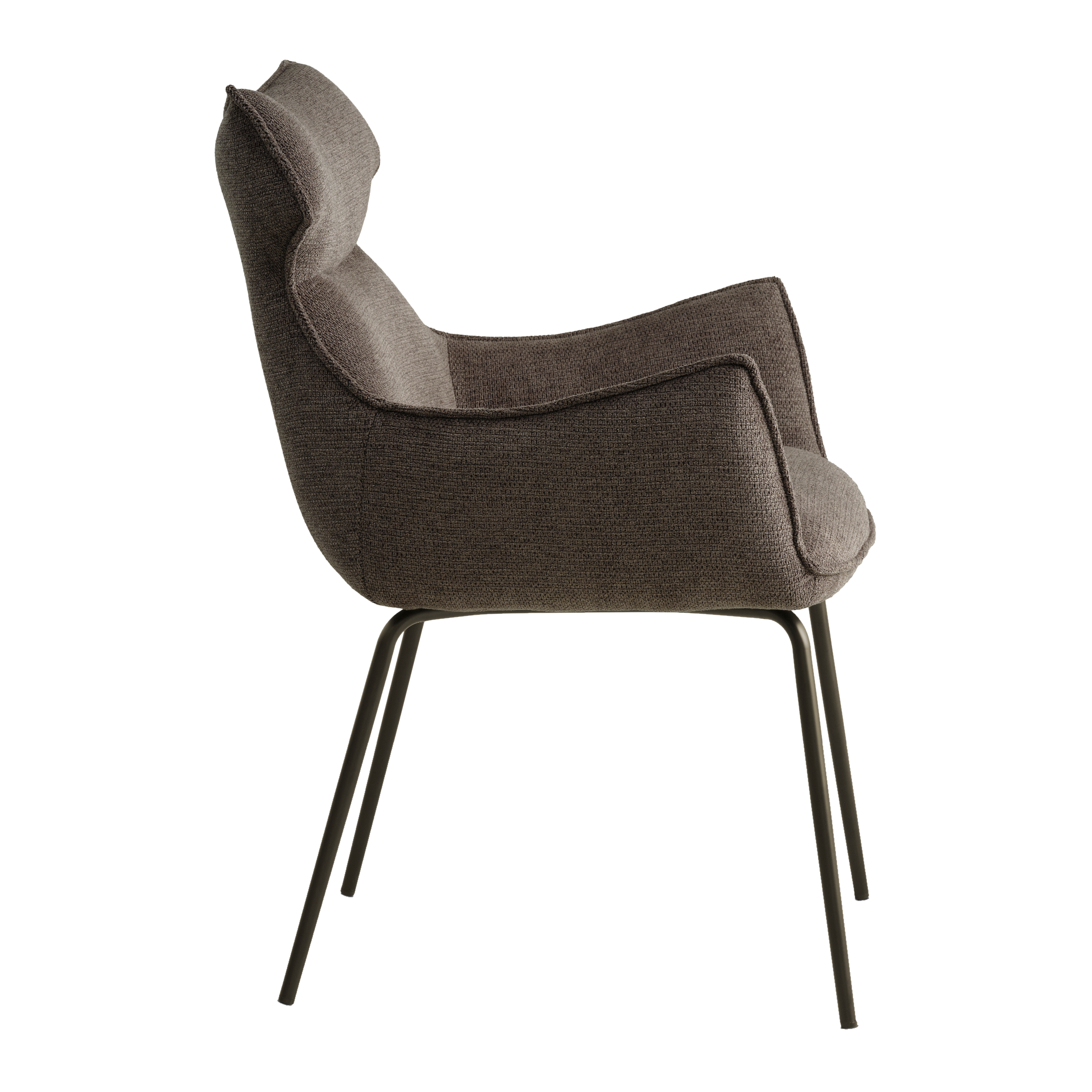 Lexpo Liva spisebordsstol i Mito stof Brown med fast stel i anodic brown