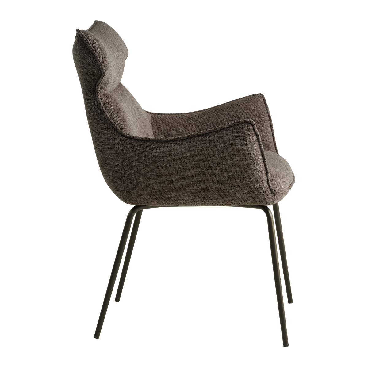 Lexpo Liva spisebordsstol i Mito stof Brown med fast stel i anodic brown