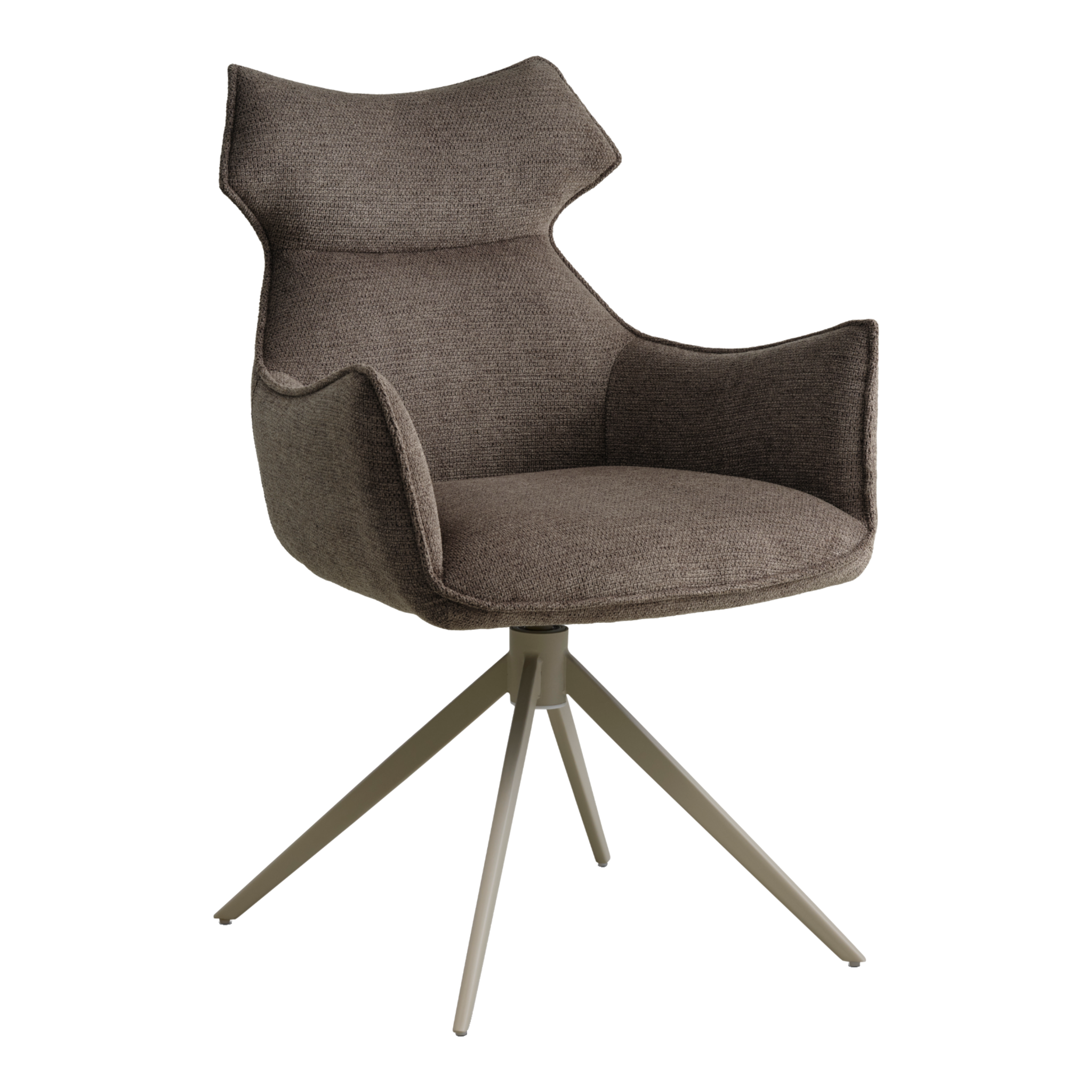 Lexpo Liva spisebordsstol i Mito stof Brown med drejefod i beige