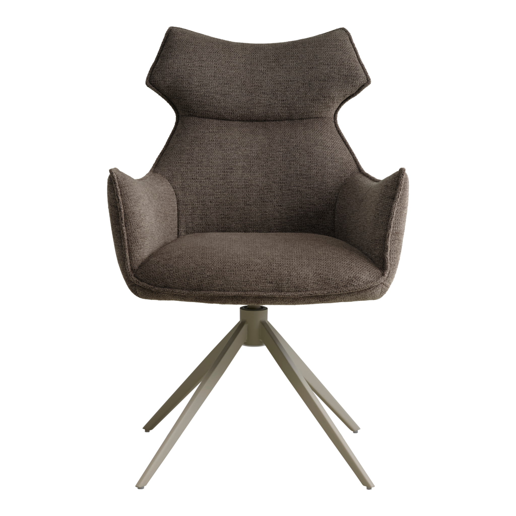 Lexpo Liva spisebordsstol i Mito stof Brown med drejefod i beige