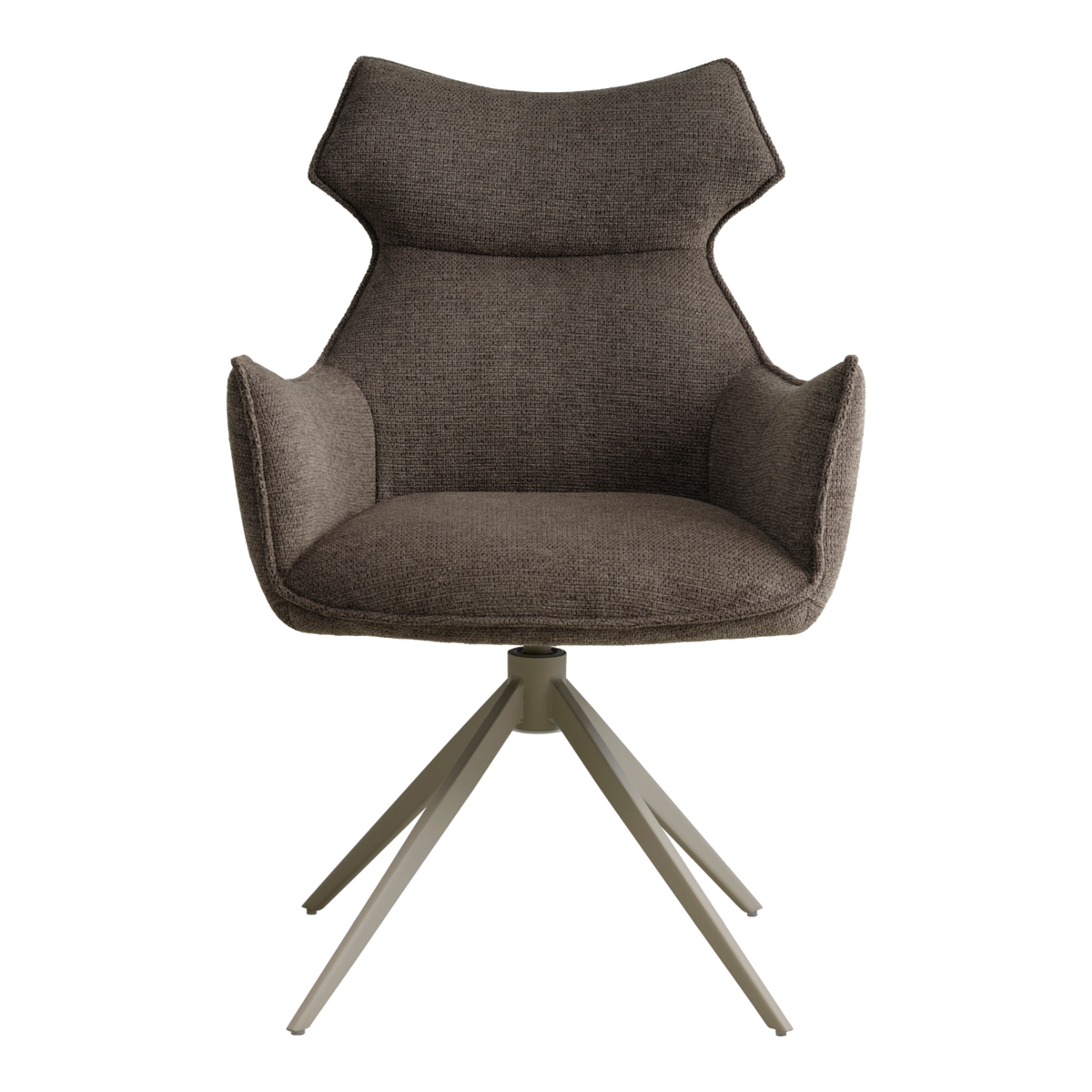 Lexpo Liva spisebordsstol i Mito stof Brown med drejefod i beige