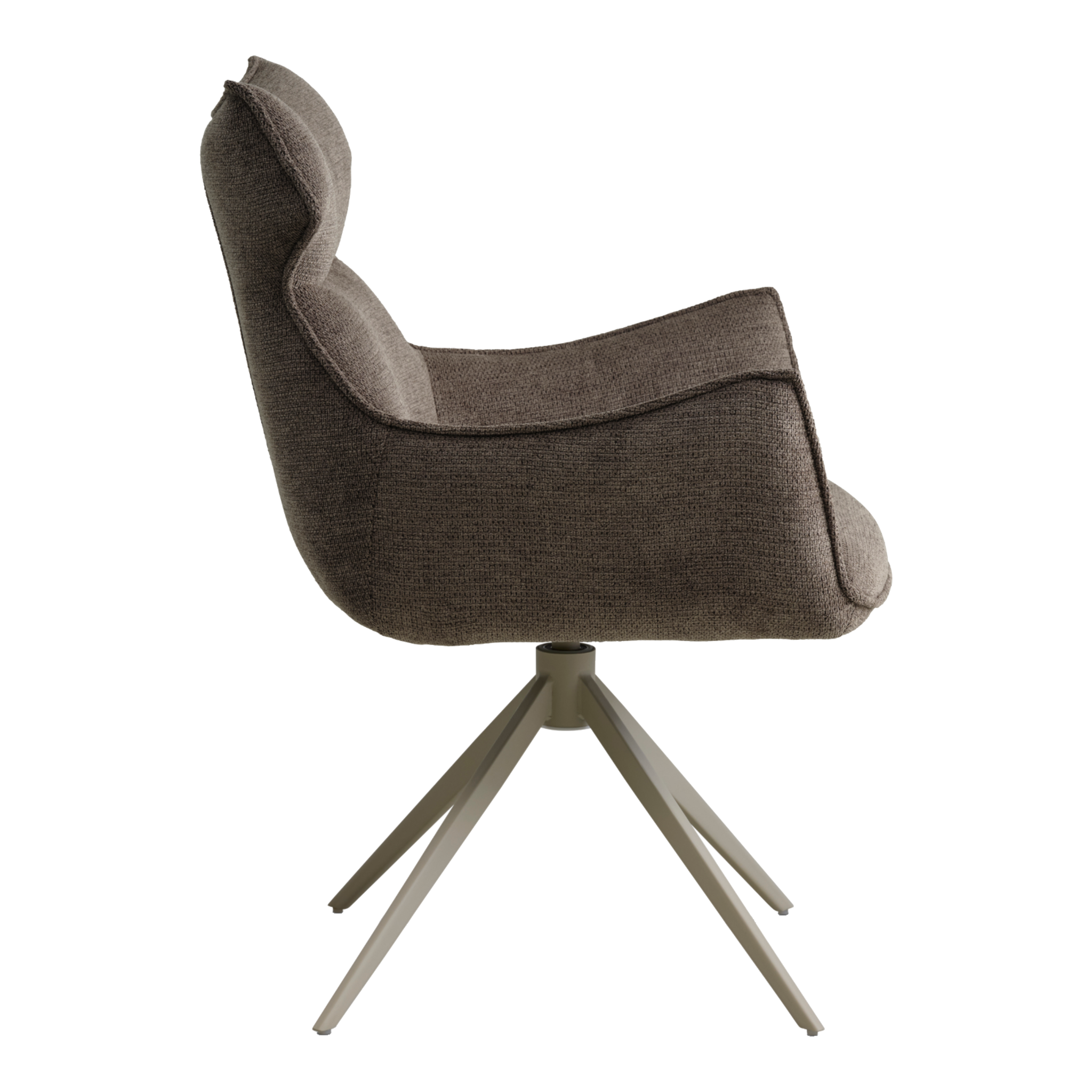 Lexpo Liva spisebordsstol i Mito stof Brown med drejefod i beige